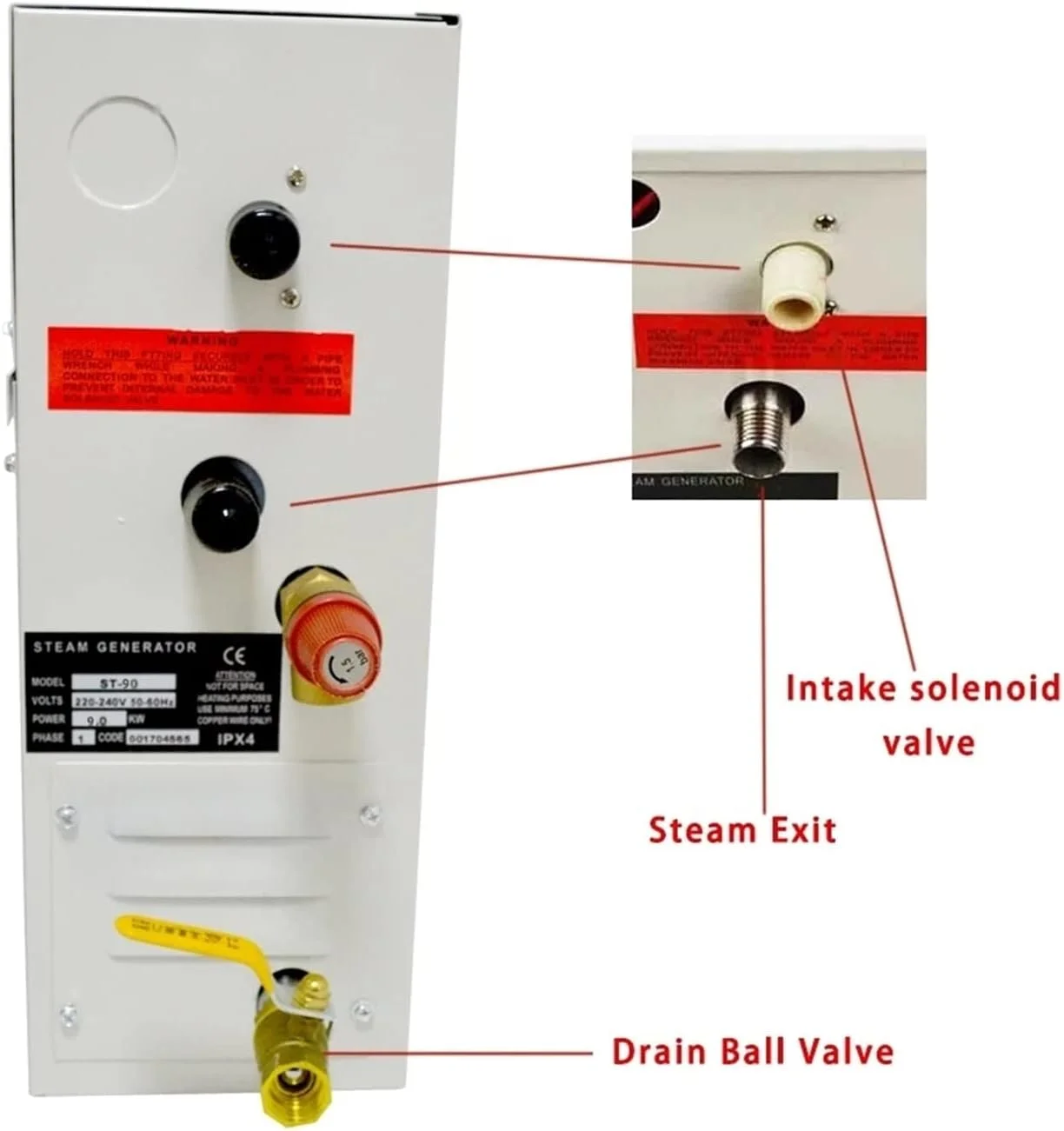 هیتر استخر جکوزی 9 کیلو وات اتوماتیک مولد بخار سونا حمام اسپا دوش ST-135M کنترلر