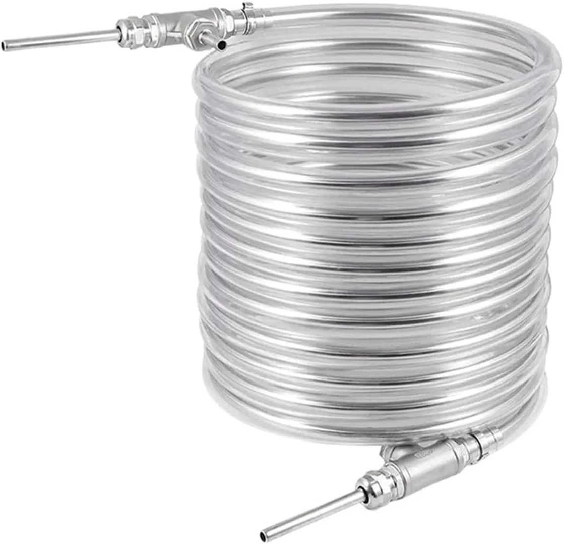 مبدل حرارتی، مبدل حرارتی برای گیاه، خنک کننده گیاه جریان مخالف، سیم پیچ خنک کننده 9.52 * 0.5 * 10 متر برای تخمیر آبجو در خانه برای گرمایش از کف، گرمایش آب