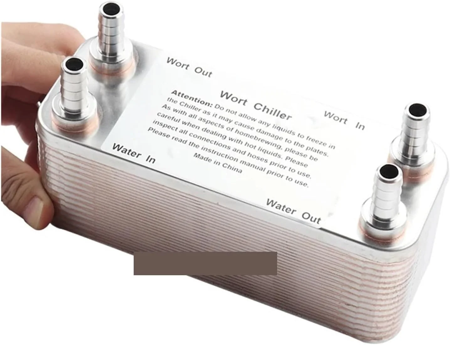 مبدل حرارتی، مبدل حرارتی صفحه ای از جنس استنلس استیل، خنک کننده گیاه، 30 صفحه خنک کننده تخمیر، با خار 1/2 اینچی برای گرمایش از کف، گرمایش آب