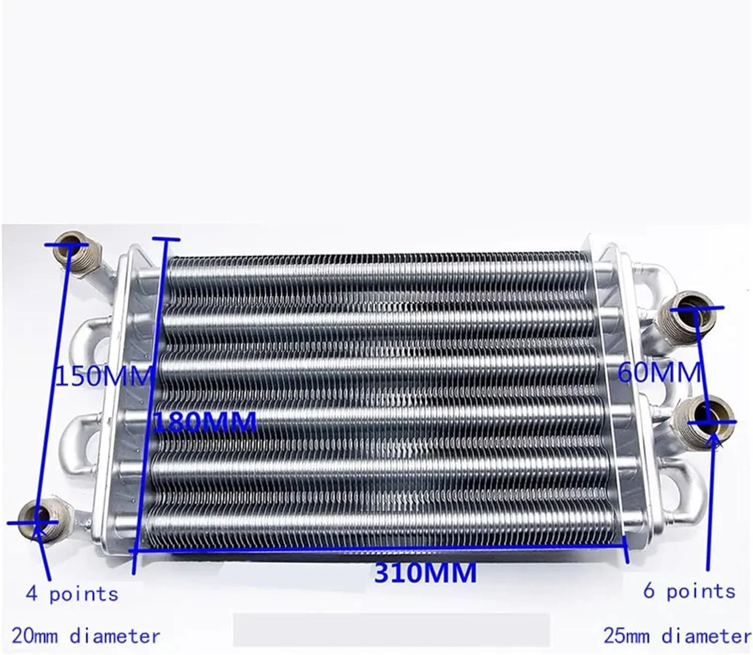 مبدل حرارتی، مبدل حرارتی دیگ بخار برای لوازم جانبی اجاق گاز گرمایشی، مبدل حرارتی لوله آویزان دیواری، مبدل حرارتی دیگ بخار گازی برای گرمایش از کف، گرمایش آب (290MM)