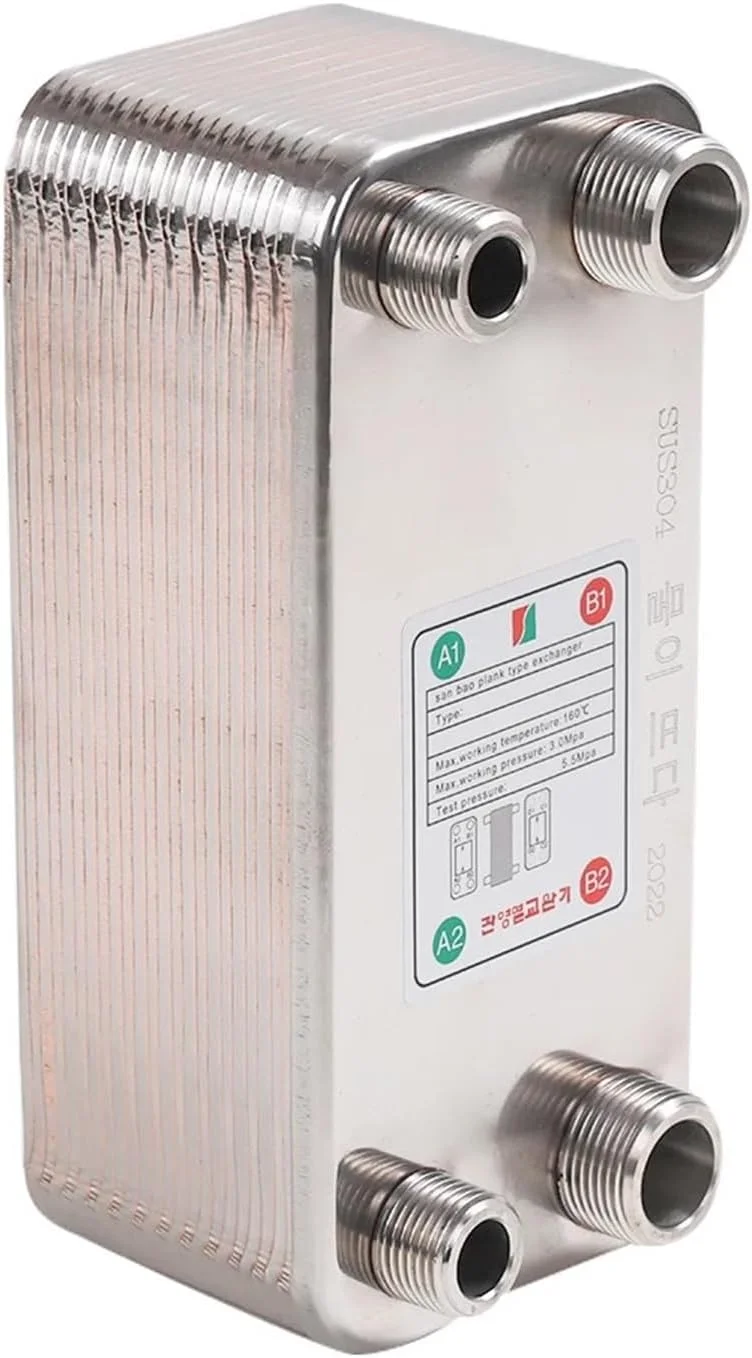 مبدل حرارتی، 22 صفحه، مبدل حرارتی صفحه ای مسی 4.5 مگاپاسکال، گرمایش از کف و آب، ذوب یخ برای گرمایش از کف، گرمایش آب