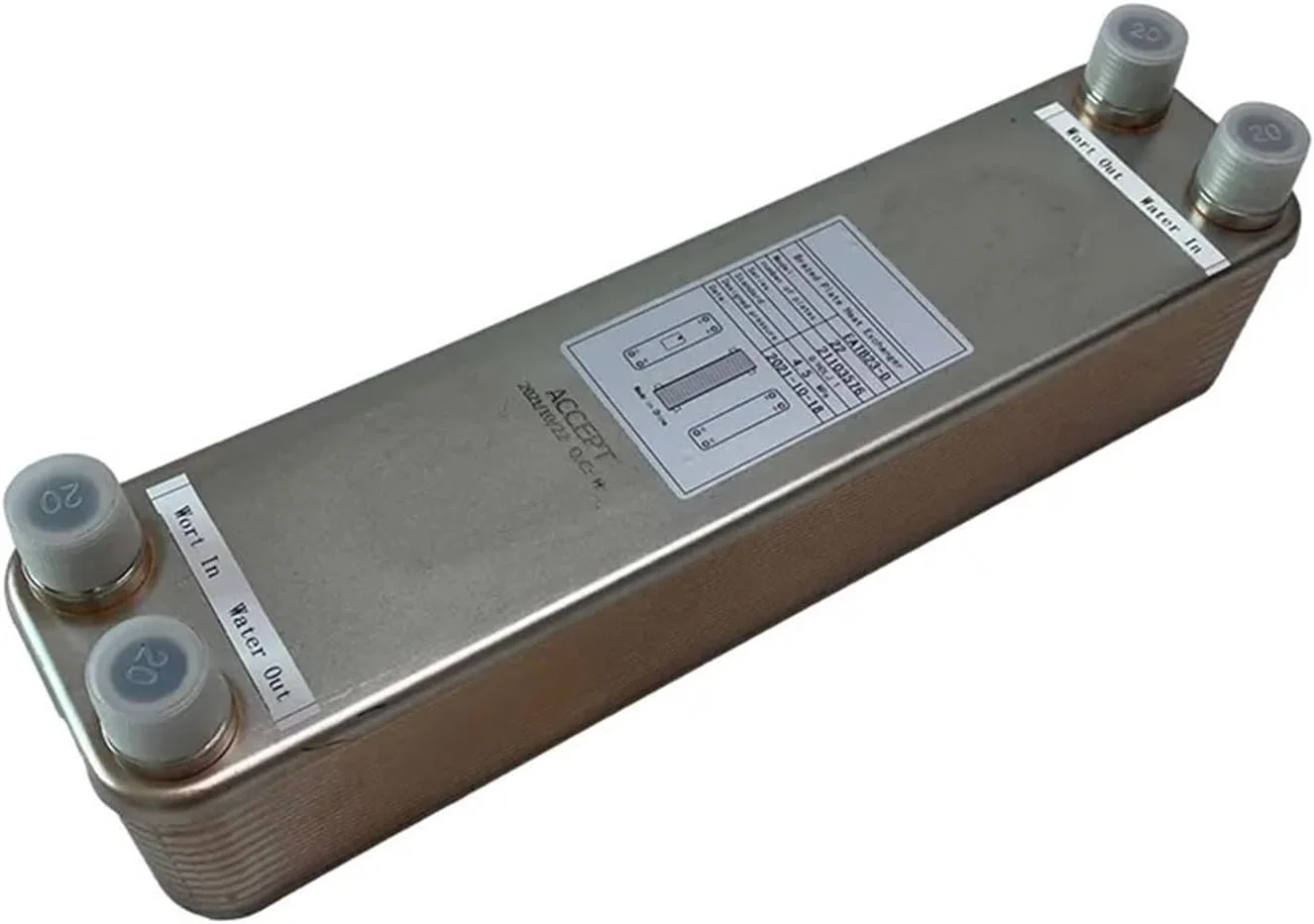 مبدل حرارتی، 22 صفحه، مبدل حرارتی صفحه ای مسی 4.5 مگاپاسکال، گرمایش از کف و آب، ذوب یخ برای گرمایش از کف، گرمایش آب