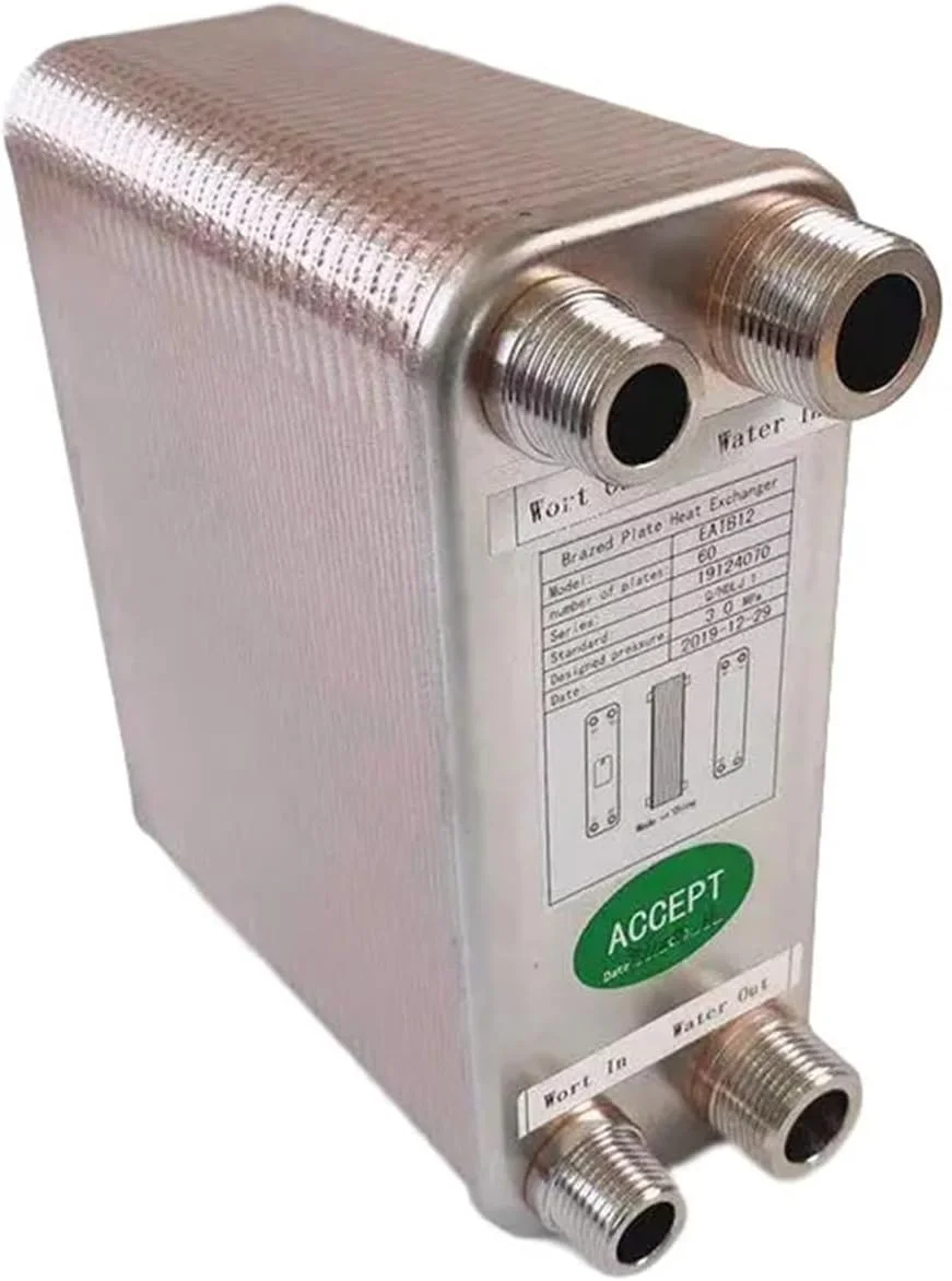 مبدل حرارتی 60 صفحه ای، خنک کننده آب جو گیاهی، فولاد ضد زنگ 304 برای تخمیر آبجو خانگی برای گرمایش از کف، گرمایش آب مبدل حرارتی 60 صفحه ای، خنک کننده آب جو گیاهی، فولاد ضد زنگ 304 برای تخمیر آبجو خانگی برای گرمایش از کف، گرمایش آب