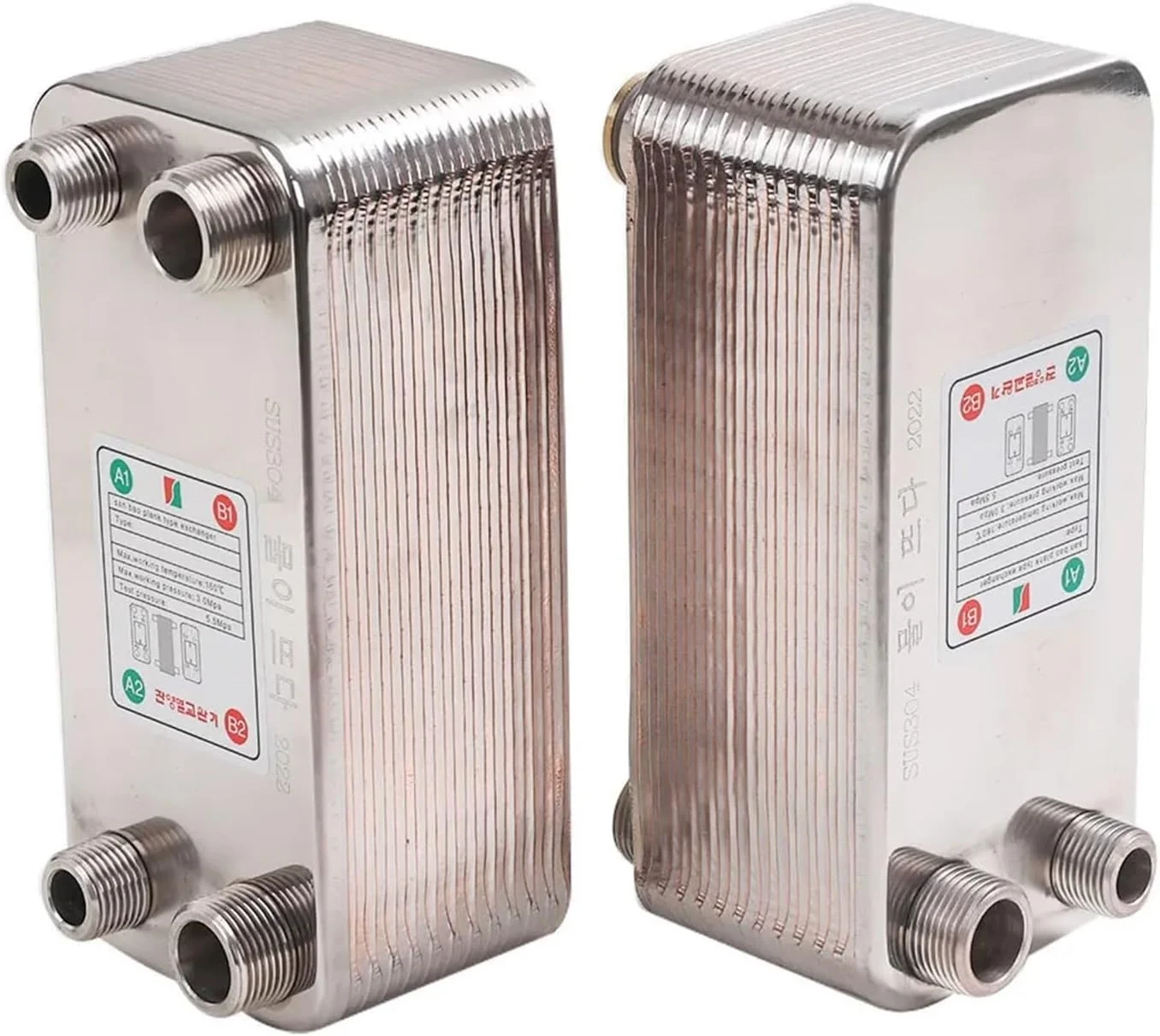 مبدل حرارتی، 32 صفحه مبدل حرارتی خنک کننده گیاه آبجو SUS 304 فولاد ضد زنگ برای خنک کردن آبجو، آبگرمکن نوع صفحه مسی برای گرمایش از کف، گرمایش آب (طرف متفاوت)