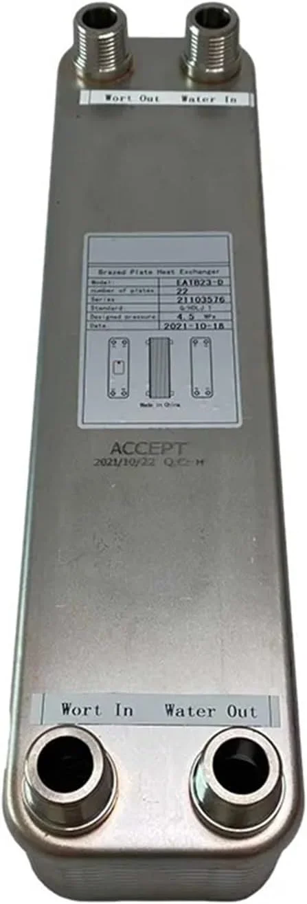 مبدل حرارتی، 22 صفحه، مبدل حرارتی صفحه ای مسی 4.5 مگاپاسکال، گرمایش از کف و آب، ذوب یخ برای گرمایش از کف، گرمایش آب