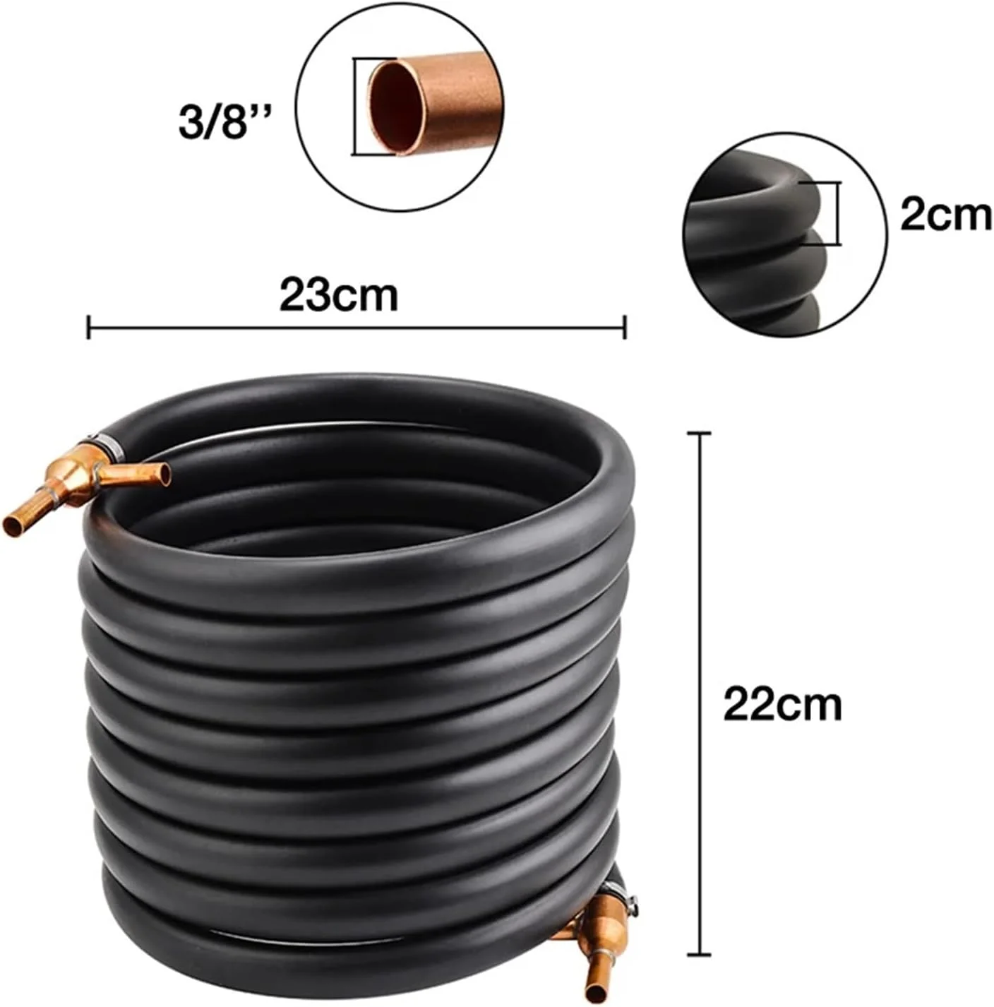 مبدل حرارتی، خنک کننده سریع و کارآمد جوشانده با جریان مخالف، خنک کننده لوله مسی با بازدهی بالا (3/8 اینچ) مبدل حرارتی سریعترین راه برای خنک کردن جوشانده برای گرمایش از کف، گرمایش آب