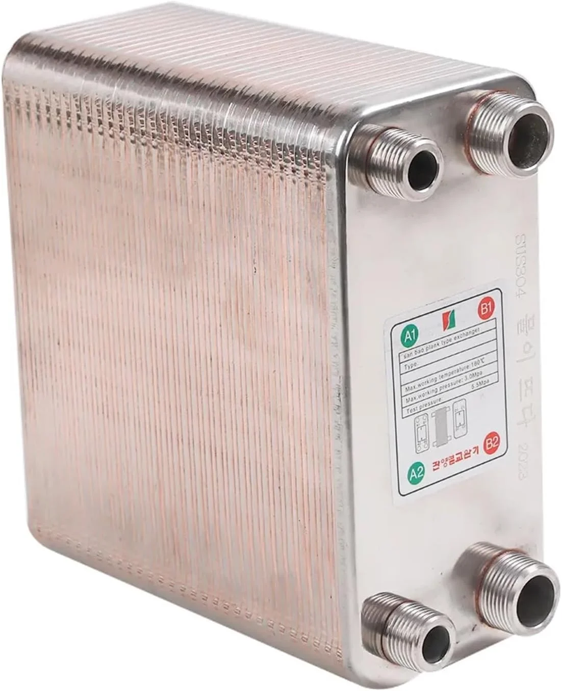 مبدل حرارتی، 50 صفحه مبدل حرارتی استیل ضد زنگ خنک کننده گیاه آبجو خنک کننده جریان معکوس گرمایش آب برای گرمایش از کف، گرمایش آب (همان طرف)