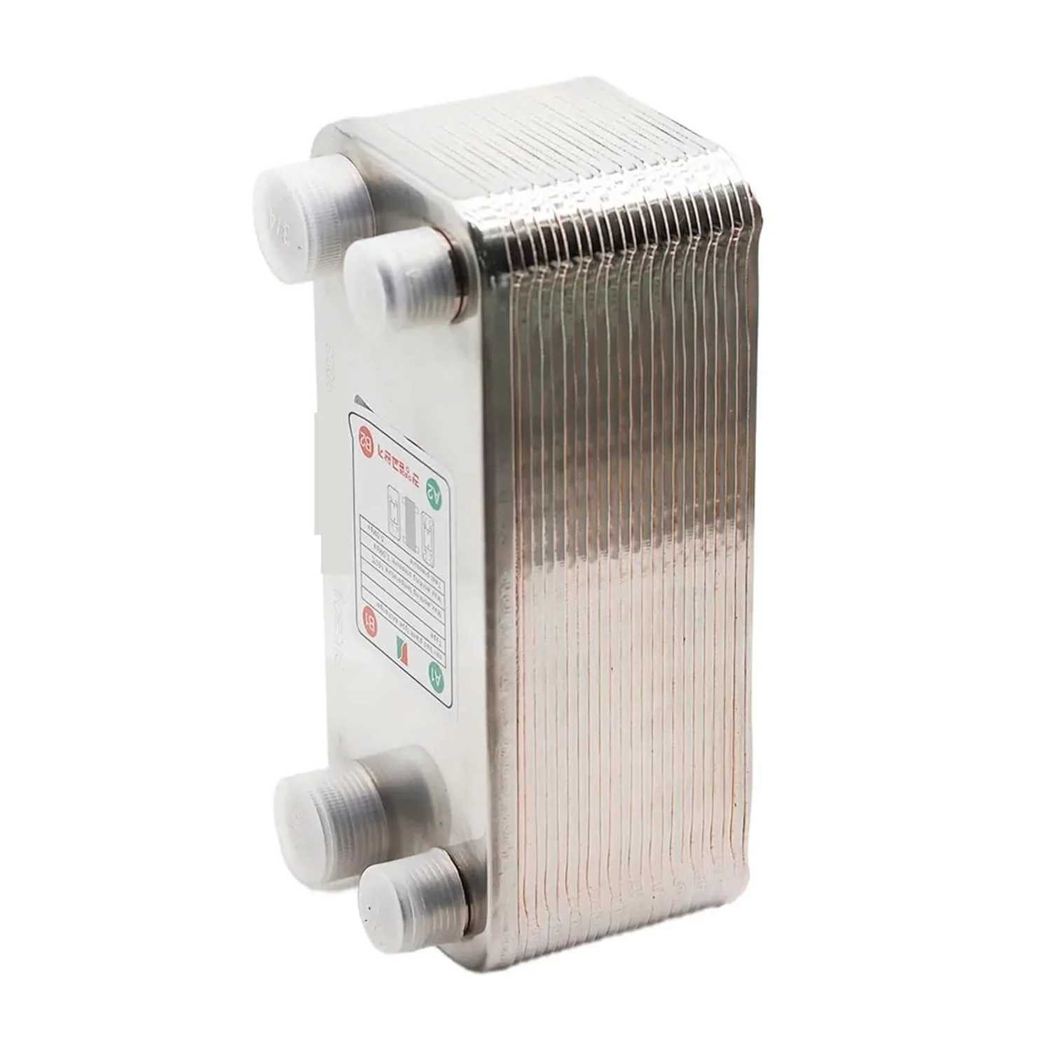 مبدل حرارتی 24 صفحه ای، خنک کننده گیاه آبجو، خنک کننده SUS 304 فولاد ضد زنگ برای آبجوسازی، گرمایش آب (3/4 اینچ BSPT)