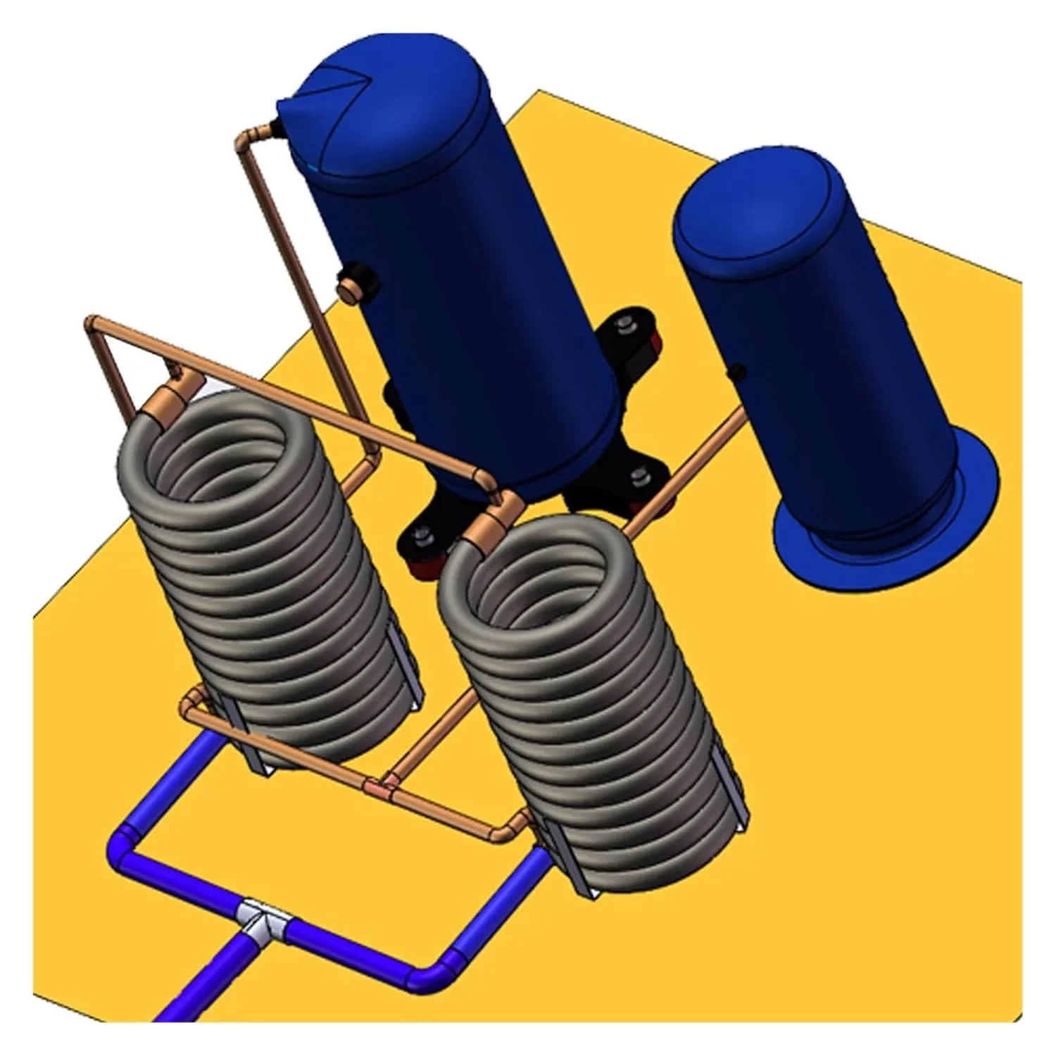 مبدل حرارتی، کندانسور لوله ای 6 برای آبگرمکن پمپ حرارتی با قابلیت اطمینان بالا، طول عمر طولانی و راندمان بالای مبدل حرارتی برای گرمایش از کف، گرمایش آب