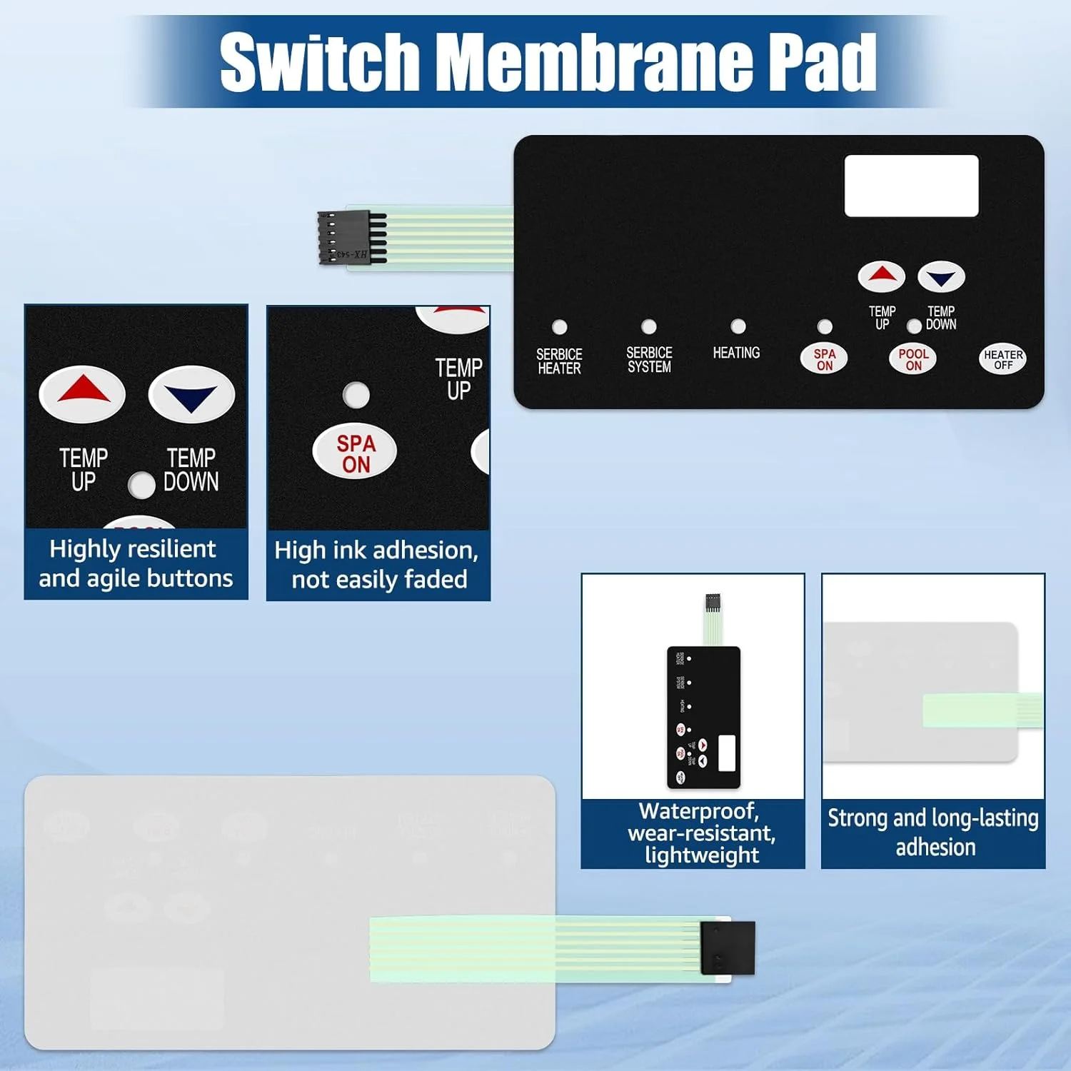 DDONG 472610Z Membrane Switch Keypad Replacement for Pentair Mastertemp 200 250 300 400 400HD for Sta-Rite Max-E-Therm SR200NA SR333NA SR400NA SR200HD SR333HD SR400HD Heater