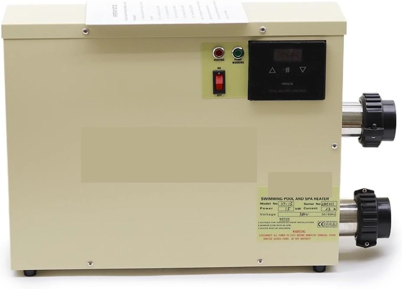 گرمکن آب 18 کیلوواتی برای استخر و تنظیم کننده حرارت وان (سه فاز 380 ولت)