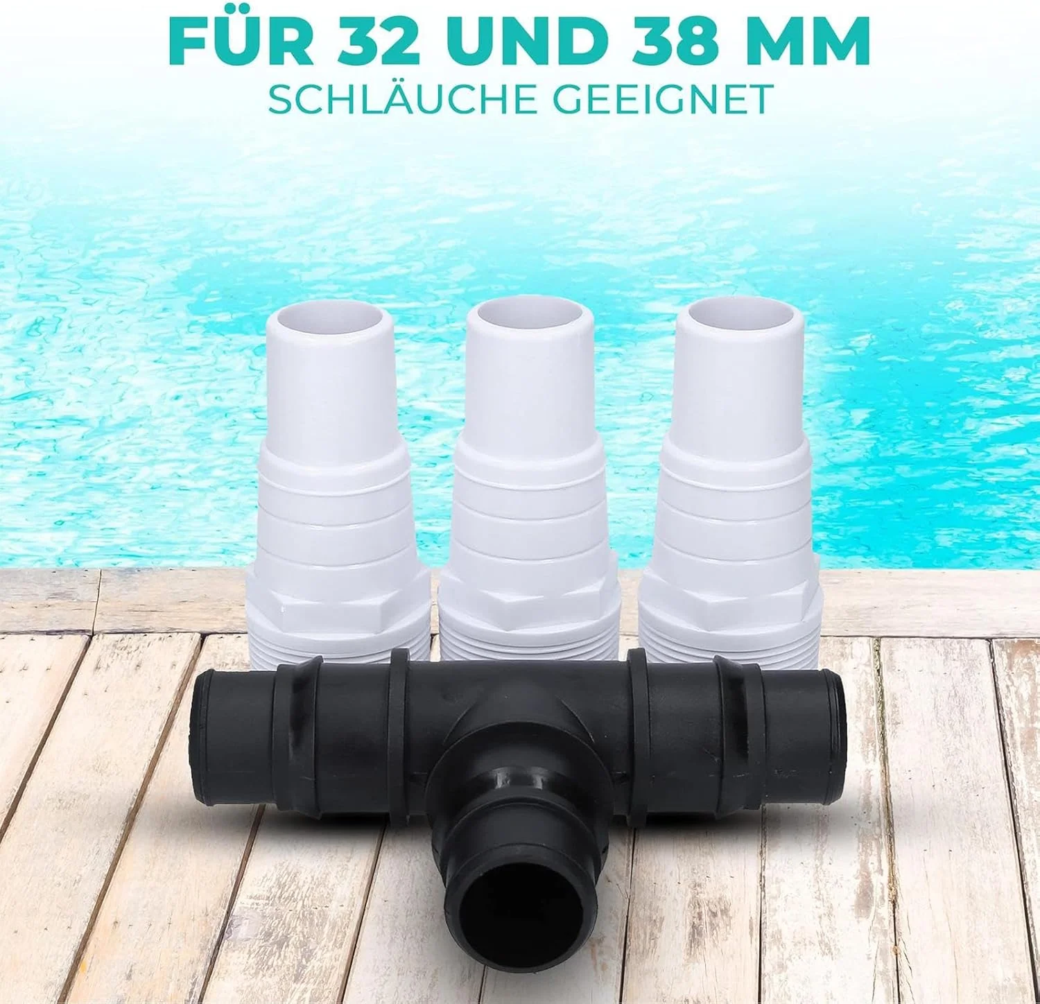 شیر سه راهی استخر، کیت بای پس بخاری استخر، با بست های شلنگ، اتصال سریع، شیر جایگزین برای استخرها و اسپا