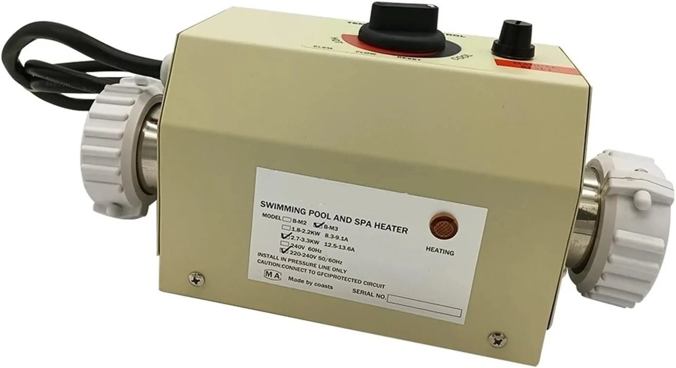 گرمکن استخر و جکوزی 3 کیلووات ترموستات برقی آبگرمکن، برای استخر، وان حمام، اسپا، برای ماساژ وان آب گرم