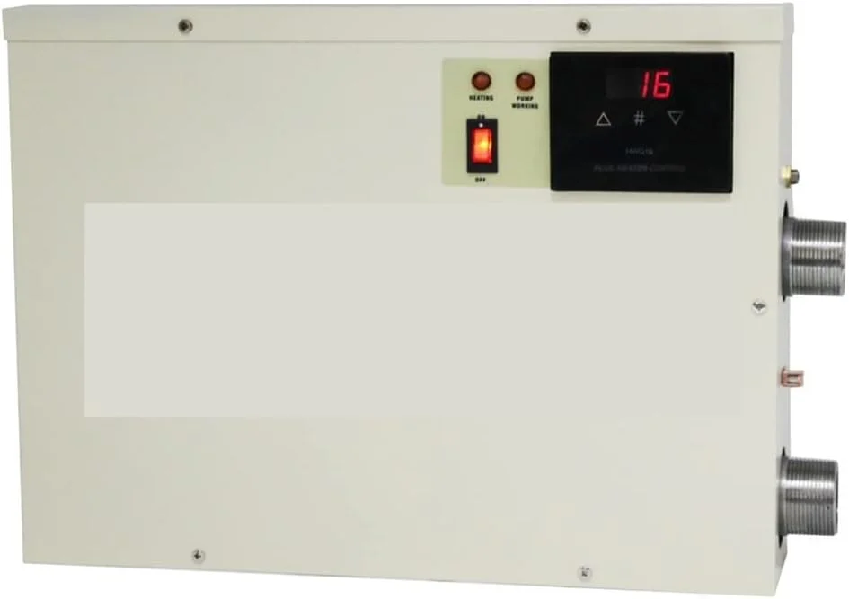 گرمکن استخر و جکوزی 1.5 کیلووات با ترموستات دیجیتال برقی ایمن برای گرمایش آب، دمای قابل تنظیم برای اسپا، وان حمام و حوضچه آب گرم