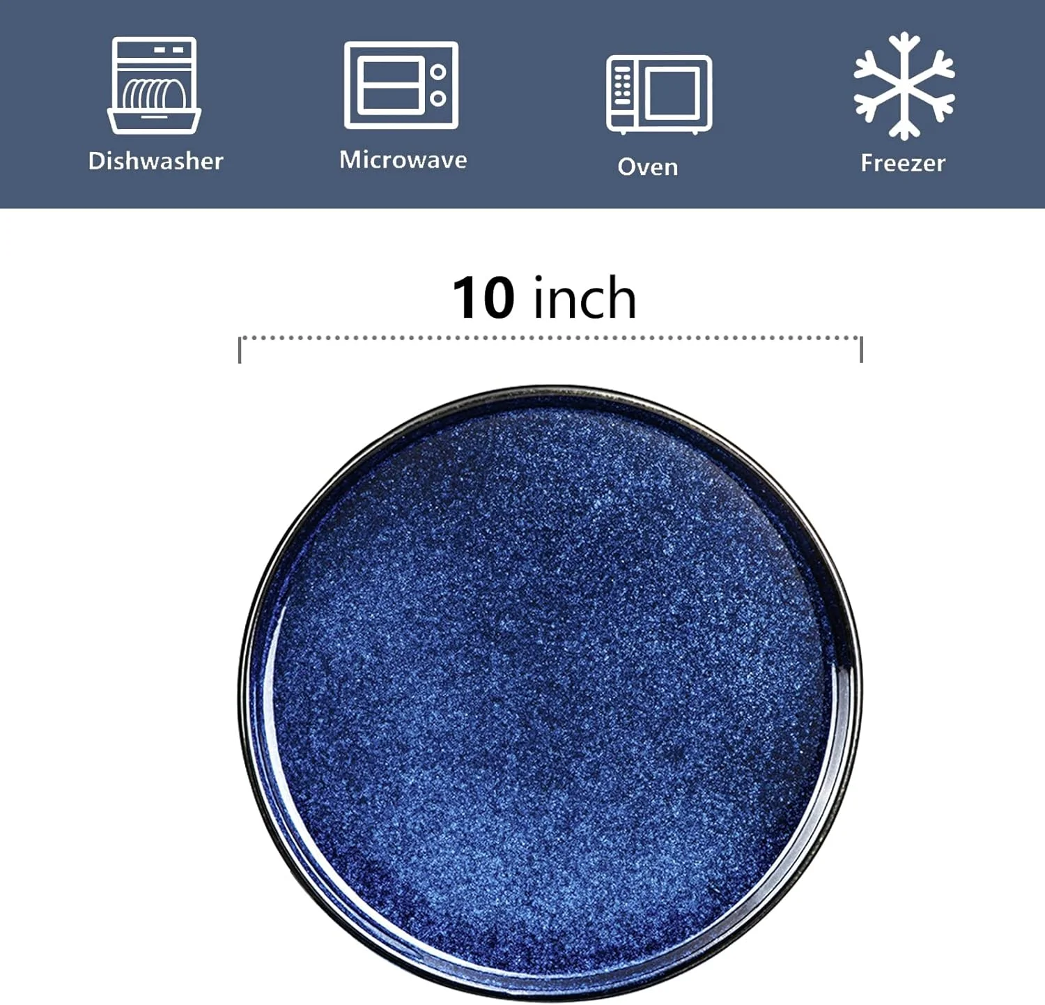 ست بشقاب های شام سرامیکی Vicrays - بشقاب های تخت 10 اینچی چینی برای استیک، پاستا، پیتزا، مناسب منزل، مهمانی، رستوران، مقاوم در برابر خراش، قابل استفاده در مایکروویو و ماشین ظرفشویی، ست 6 عددی آبی ست بشقاب های شام سرامیکی Vicrays - بشقاب های تخت 10 اینچی چینی برای استیک، پاستا، پیتزا، مناسب منزل، مهمانی، رستوران، مقاوم در برابر خراش، قابل استفاده در مایکروویو و ماشین ظرفشویی، ست 6 عددی آبی