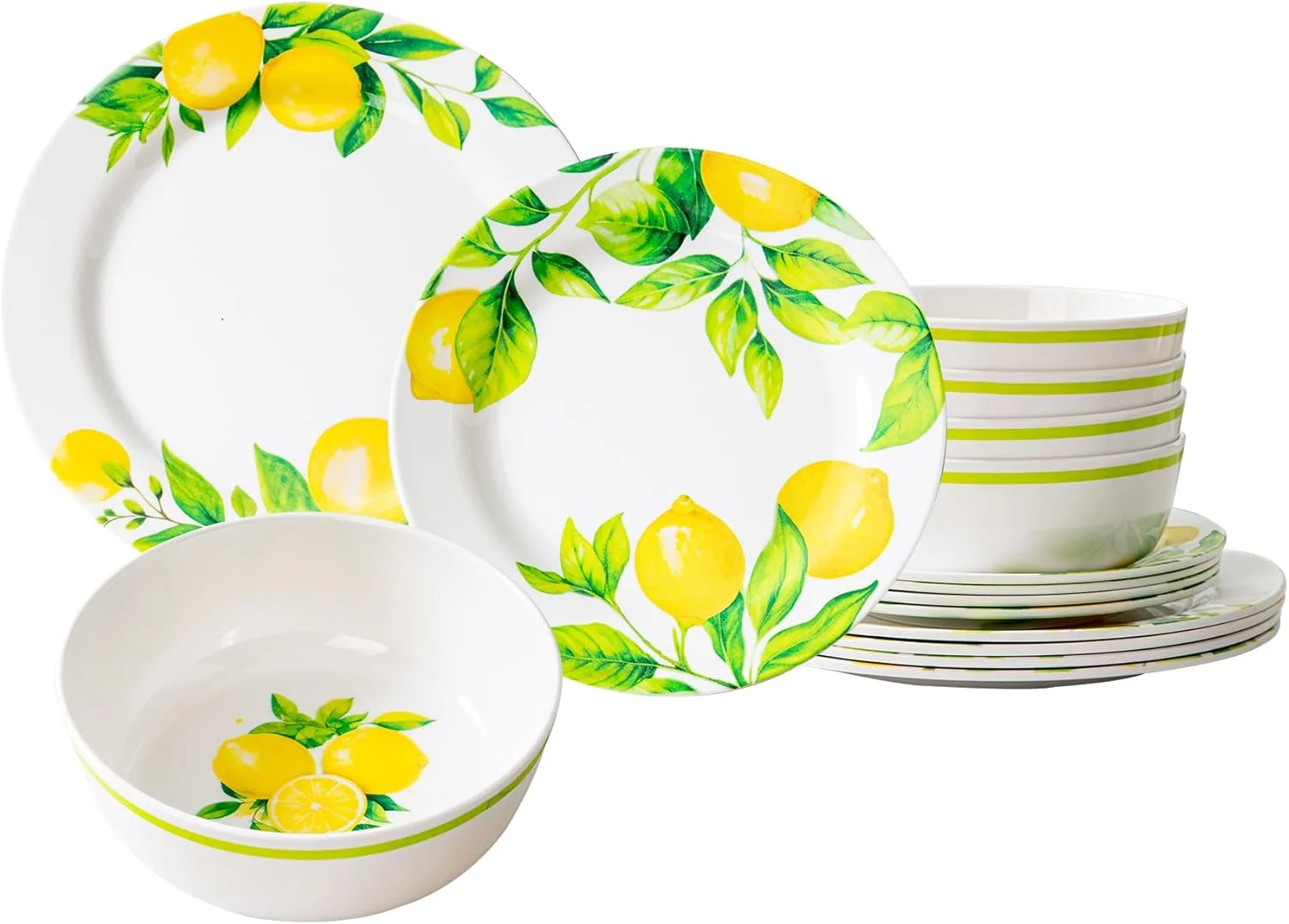 ست ظروف غذاخوری ملامین لیمویی نشکن - ست 12 تکه کاسه و بشقاب ملامین، مقاوم در برابر شکستن، سبک وزن، ظروف غذاخوری برای داخل و خارج از منزل (زرد لیمویی) ست ظروف غذاخوری ملامین لیمویی نشکن - ست 12 تکه کاسه و بشقاب ملامین، مقاوم در برابر شکستن، سبک وزن، ظروف غذاخوری برای داخل و خارج از منزل (زرد لیمویی)