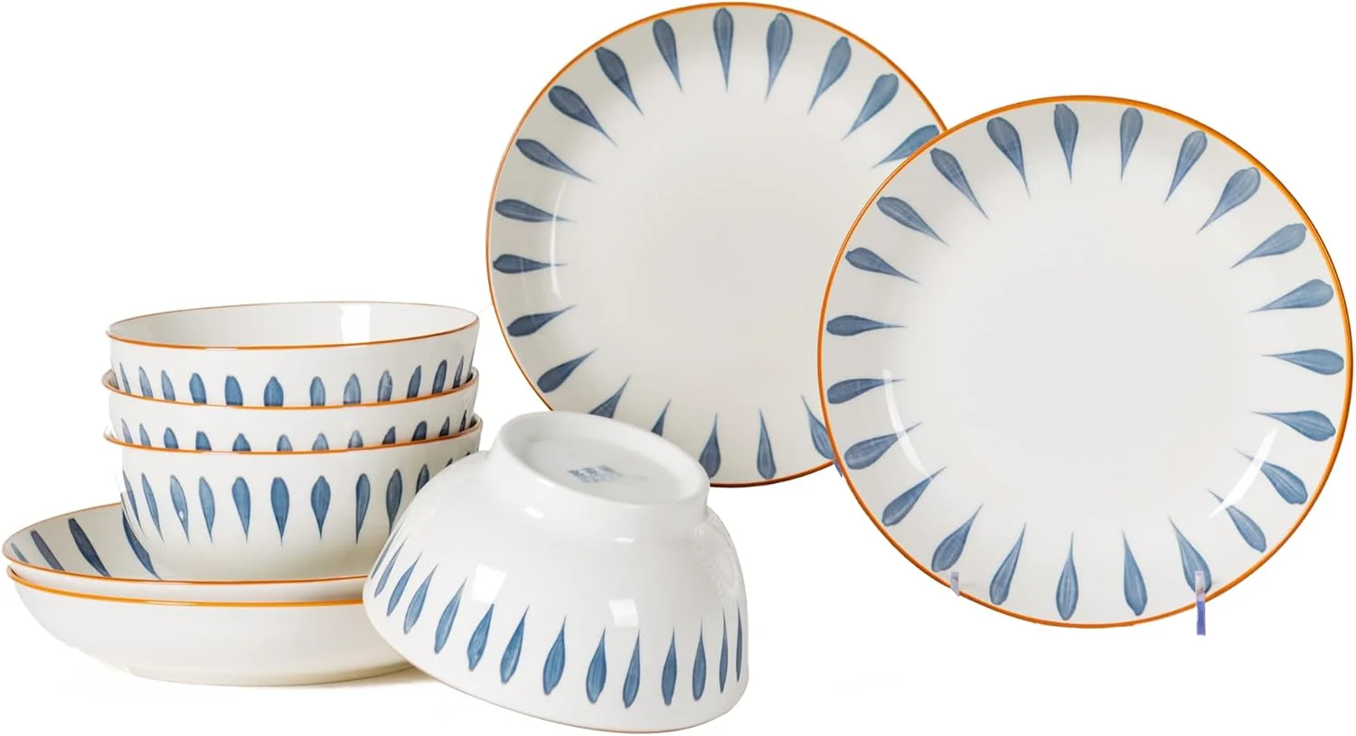 سرویس غذاخوری سرامیکی ۸ پارچه آبی و سفید TechPlus - شامل ۴ عدد بشقاب ۸.۱ اینچی، ۴ عدد کاسه ۵.۷ اینچی | قابل استفاده در مایکروویو و ماشین ظرفشویی | ظروف مدرن برای غذاخوری شیک سرویس غذاخوری سرامیکی ۸ پارچه آبی و سفید TechPlus - شامل ۴ عدد بشقاب ۸.۱ اینچی، ۴ عدد کاسه ۵.۷ اینچی | قابل استفاده در مایکروویو و ماشین ظرفشویی | ظروف مدرن برای غذاخوری شیک