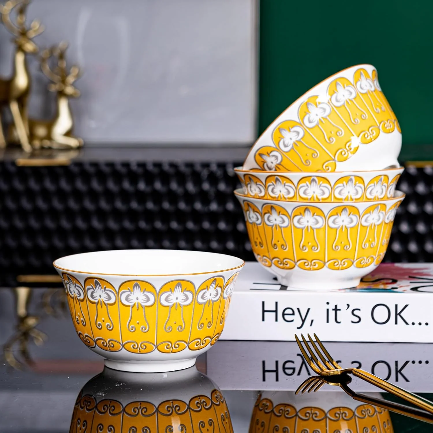 سرویس غذاخوری سرامیکی 12 پارچه طرح طلایی تک پلاس - شامل 4 عدد بشقاب 10.2 اینچی، 4 عدد بشقاب 8 اینچی، 4 عدد کاسه 5.5 اینچی | قابل استفاده در مایکروویو و ماشین ظرفشویی | ست ظروف شیک برای غذاخوری مجلل سرویس غذاخوری سرامیکی 12 پارچه طرح طلایی تک پلاس - شامل 4 عدد بشقاب 10.2 اینچی، 4 عدد بشقاب 8 اینچی، 4 عدد کاسه 5.5 اینچی | قابل استفاده در مایکروویو و ماشین ظرفشویی | ست ظروف شیک برای غذاخوری مجلل