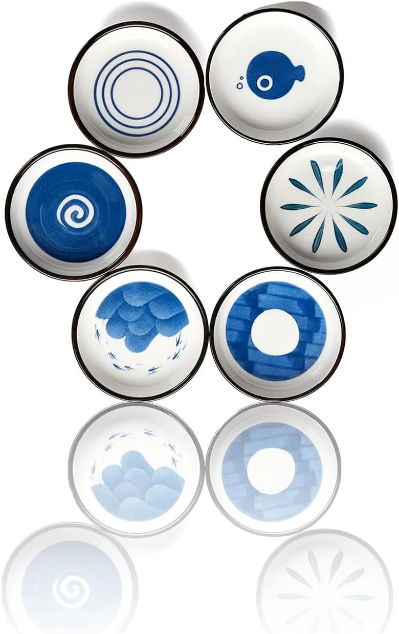 ست ظروف سس سرامیکی به سبک ژاپنی Sweet seven - 6 کاسه سس سویا برای پیش غذا، مخلفات و موارد دیگر. ظروف غذاخوری شیک برای یک تجربه غذاخوری عالی.