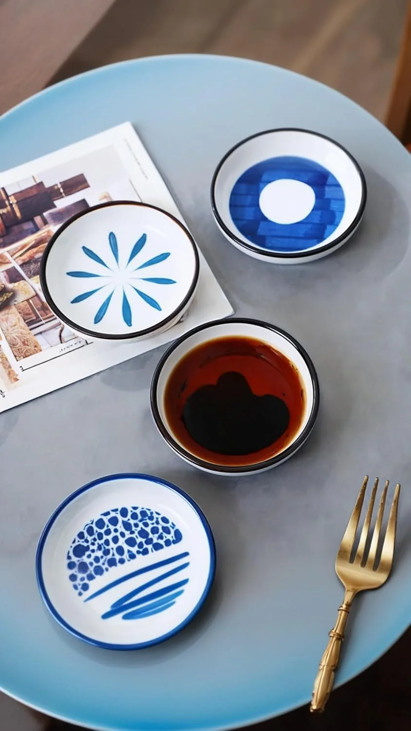 ست ظروف سس سرامیکی به سبک ژاپنی Sweet seven - 6 کاسه سس سویا برای پیش غذا، مخلفات و موارد دیگر. ظروف غذاخوری شیک برای یک تجربه غذاخوری عالی.