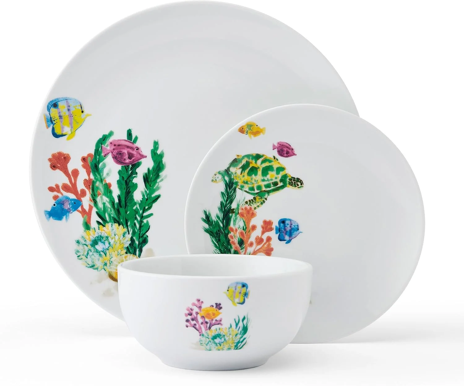 سرویس غذاخوری 12 پارچه استودیو نوا طرح زندگی زیر آب اقیانوس ساحلی، مناسب برای 4 نفر