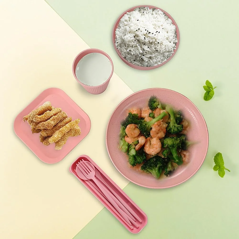 ست ظروف غذاخوری 36 تکه پلاستیکی کاه گندم TAME، شامل بشقاب غذاخوری، بشقاب دسر، کاسه غلات، ظروف نشکن و قابل استفاده مجدد پلاستیکی برای کمپینگ در فضای باز، ست بشقاب، فنجان و کاسه آشپزخانه (بژ) ست ظروف غذاخوری 36 تکه پلاستیکی کاه گندم TAME، شامل بشقاب غذاخوری، بشقاب دسر، کاسه غلات، ظروف نشکن و قابل استفاده مجدد پلاستیکی برای کمپینگ در فضای باز، ست بشقاب، فنجان و کاسه آشپزخانه (بژ)