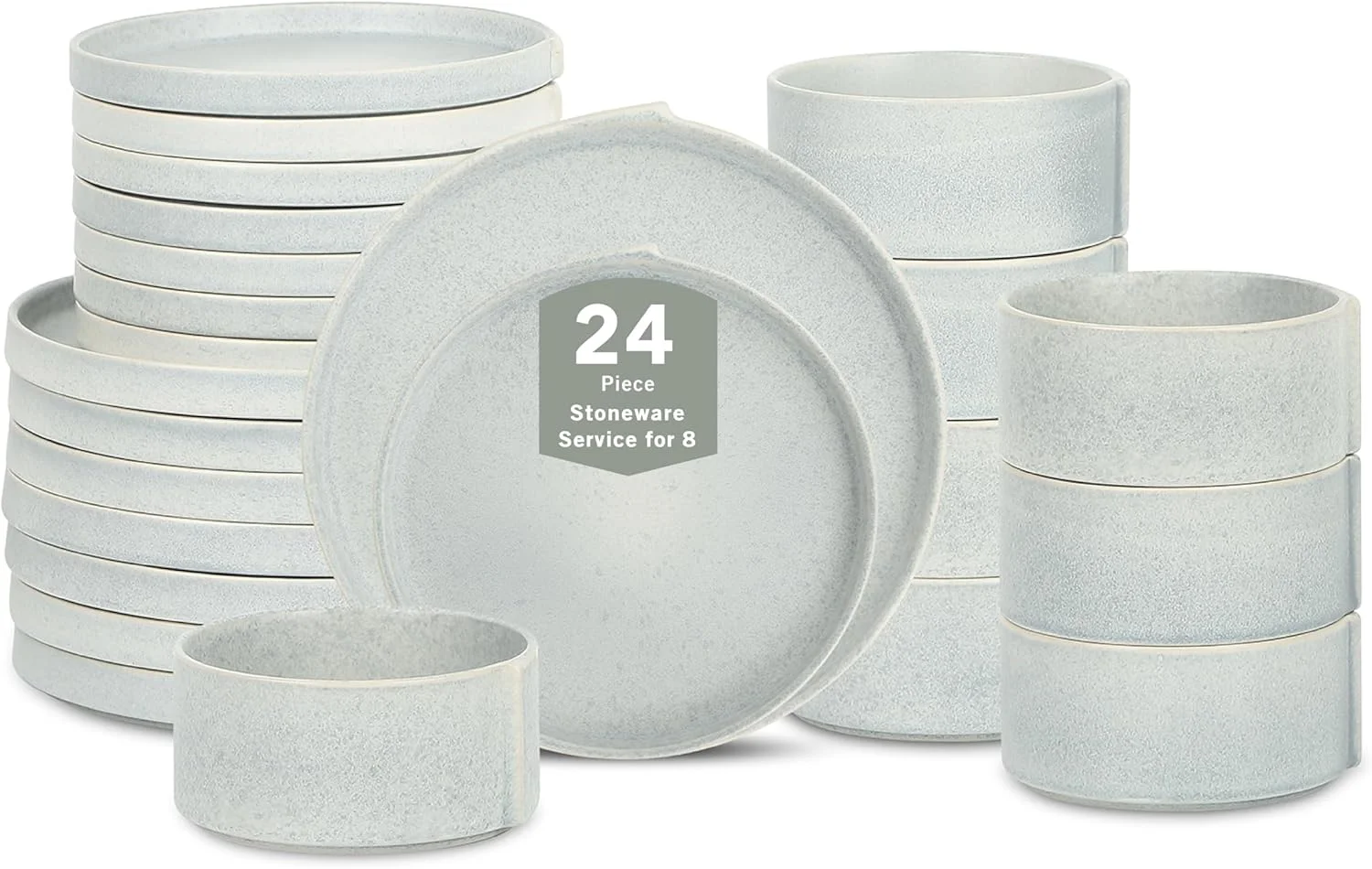 Stone Lain Bao 24-Piece Dinnerware Set Stoneware, Blue-Grey Stone Lain Bao 24-Piece Dinnerware Set Stoneware, Blue-Grey