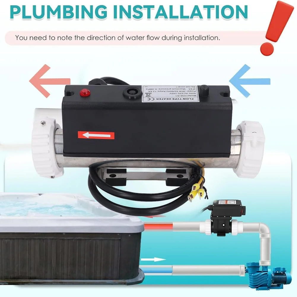 ترموستات گرمایش استخر، ترموستات برقی گرمایش آب با کنترل دما، خود گرم شونده، برای اسپا، وان حمام، استخر شنا، سیم کشی شده (3 کیلو وات) ترموستات گرمایش استخر، ترموستات برقی گرمایش آب با کنترل دما، خود گرم شونده، برای اسپا، وان حمام، استخر شنا، سیم کشی شده (3 کیلو وات)