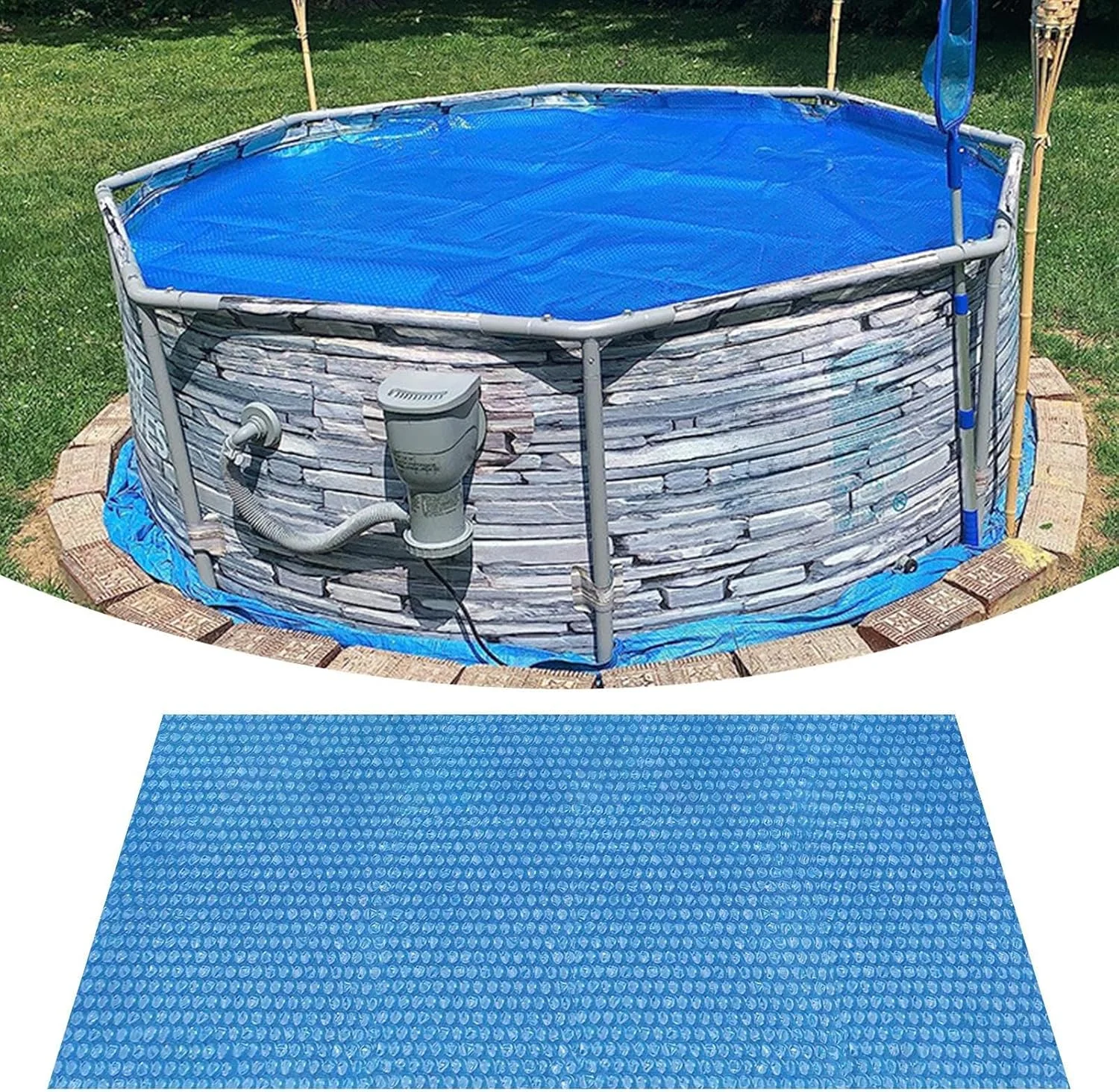 روکش حرارتی استخر، روکش حباب دار استخر | فیلم عایق تاشو برای گرمایش روزانه آب استخر خانگی در فضای باز برای مردان و زنان