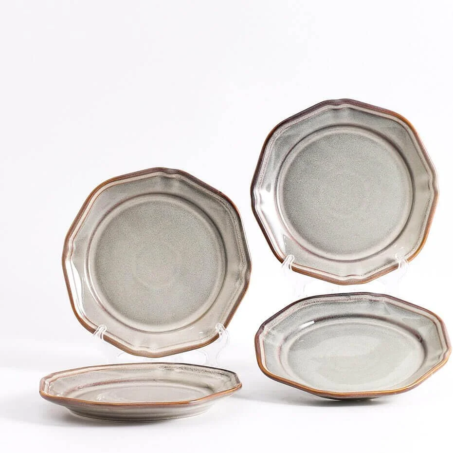 ست بشقاب شام سرامیکی SHUER، 4 تکه، ست بشقاب خوراک بره برای مهمانی، ست شام لعاب دار و ست ظروف غذاخوری 7.3 اینچی مناسب مایکروویو ست بشقاب شام سرامیکی SHUER، 4 تکه، ست بشقاب خوراک بره برای مهمانی، ست شام لعاب دار و ست ظروف غذاخوری 7.3 اینچی مناسب مایکروویو