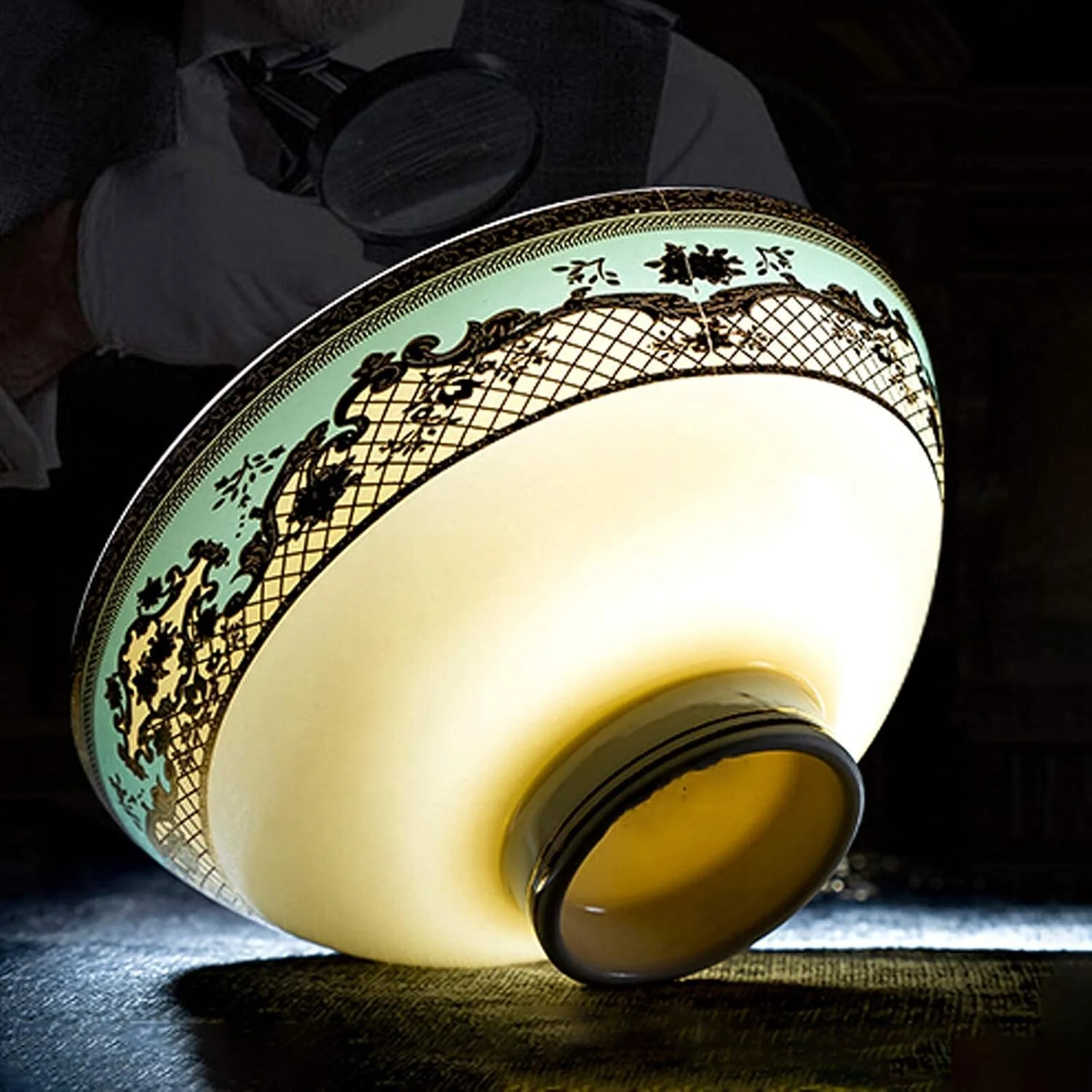 سرویس غذاخوری ظروف سفالی کلاسیک، سرویس غذاخوری سرامیکی، ست 59 تکه ظروف غذاخوری چینی درجه یک پنوم پن - ست ترکیبی چینی استخوانی قابلمه سوپ/بشقاب/کاسه