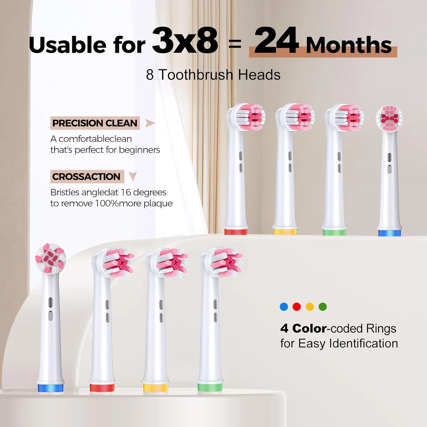 Pink Electric Toothbrush for Adults - Rotating Travel Toothbrush with 8 Brush Heads (2 Types), 5 Cleaning Modes, 2.5H Fast Charge, Type-C, IPX7 Waterproof Pink Electric Toothbrush for Adults - Rotating Travel Toothbrush with 8 Brush Heads (2 Types), 5 Cleaning Modes, 2.5H Fast Charge, Type-C, IPX7 Waterproof