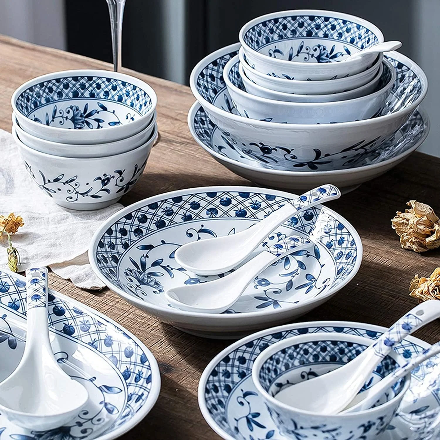 Dinner Set for Luxury Restaurant and Home, Ceramics Dinner Sets, Blue and White Porcelain Porcelain Dinnerware Set of 45 | Simplicity Cereal Bowl, Dinner Set for Luxury Restaurant and Home, Ceramics Dinner Sets, Blue and White Porcelain Porcelain Dinnerware Set of 45 | Simplicity Cereal Bowl,