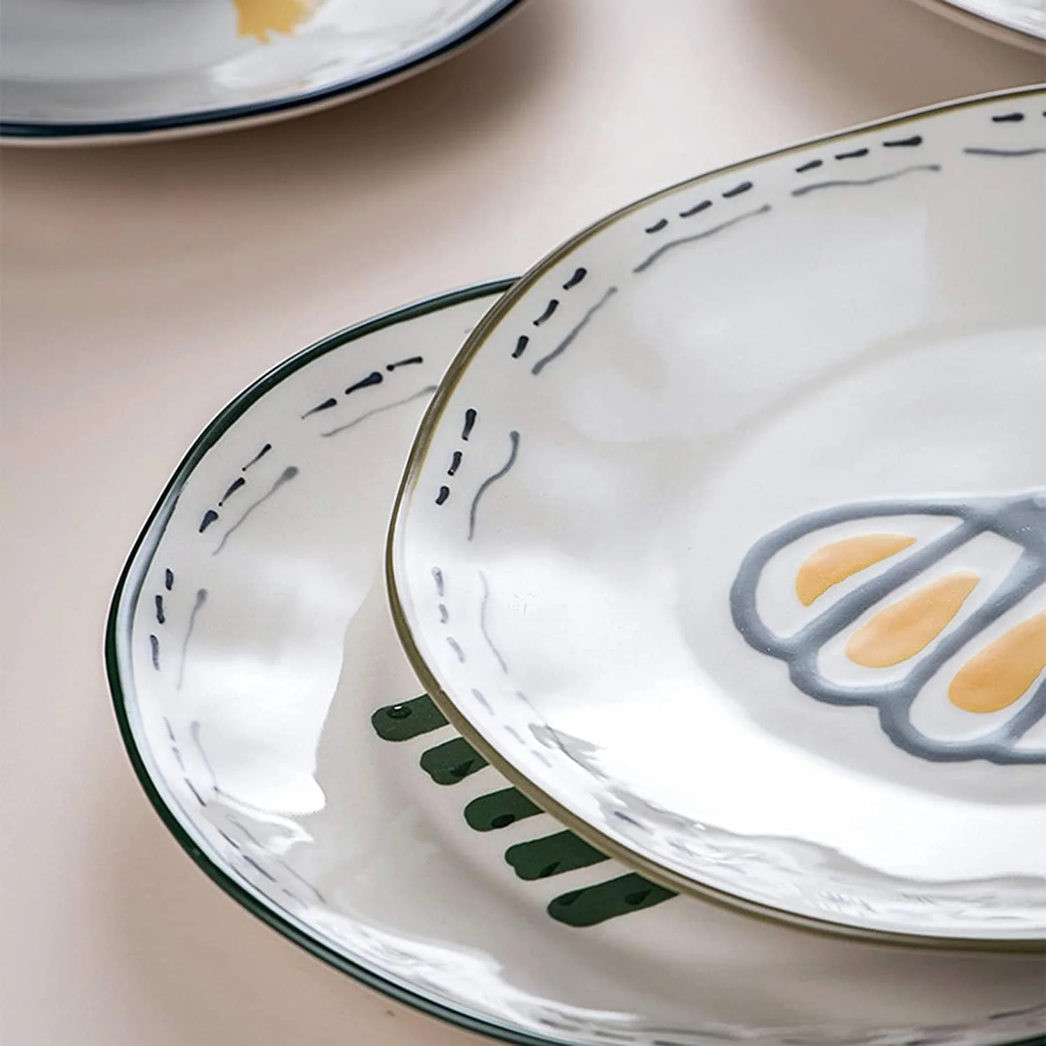 سرویس غذاخوری برای رستوران لوکس و منزل، سرویس های سرامیکی غذاخوری، ست ظروف چینی 20 تکه با طرح سبزیجات دستی سرویس غذاخوری برای رستوران لوکس و منزل، سرویس های سرامیکی غذاخوری، ست ظروف چینی 20 تکه با طرح سبزیجات دستی