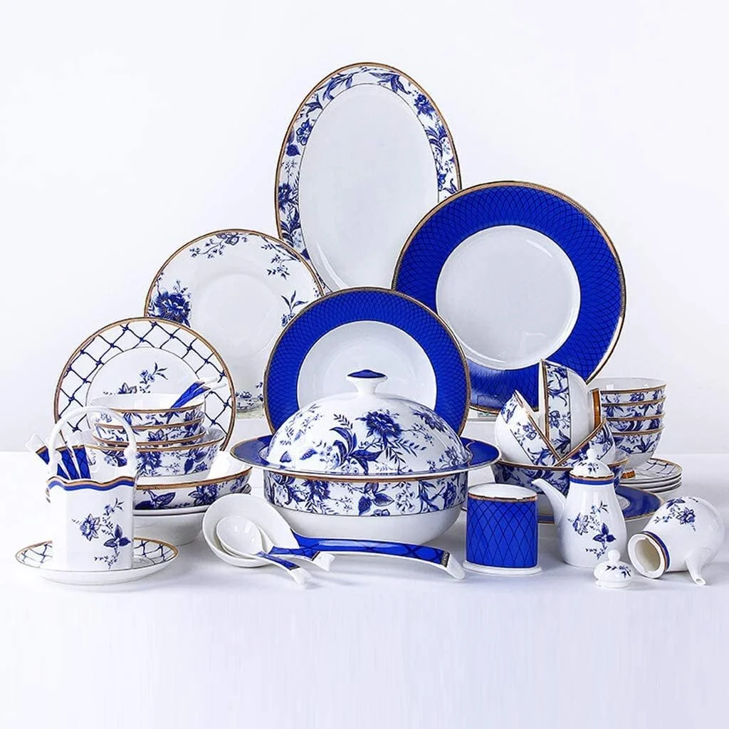 Porcelain Dinner Set Home Tableware Set Ceramics Dinner Sets, 60 Pieces Upscale Bone China Dinnerware Set | Plate/Bowl/Soup Pot Porcelain Dinner Set Home Tableware Set Ceramics Dinner Sets, 60 Pieces Upscale Bone China Dinnerware Set | Plate/Bowl/Soup Pot