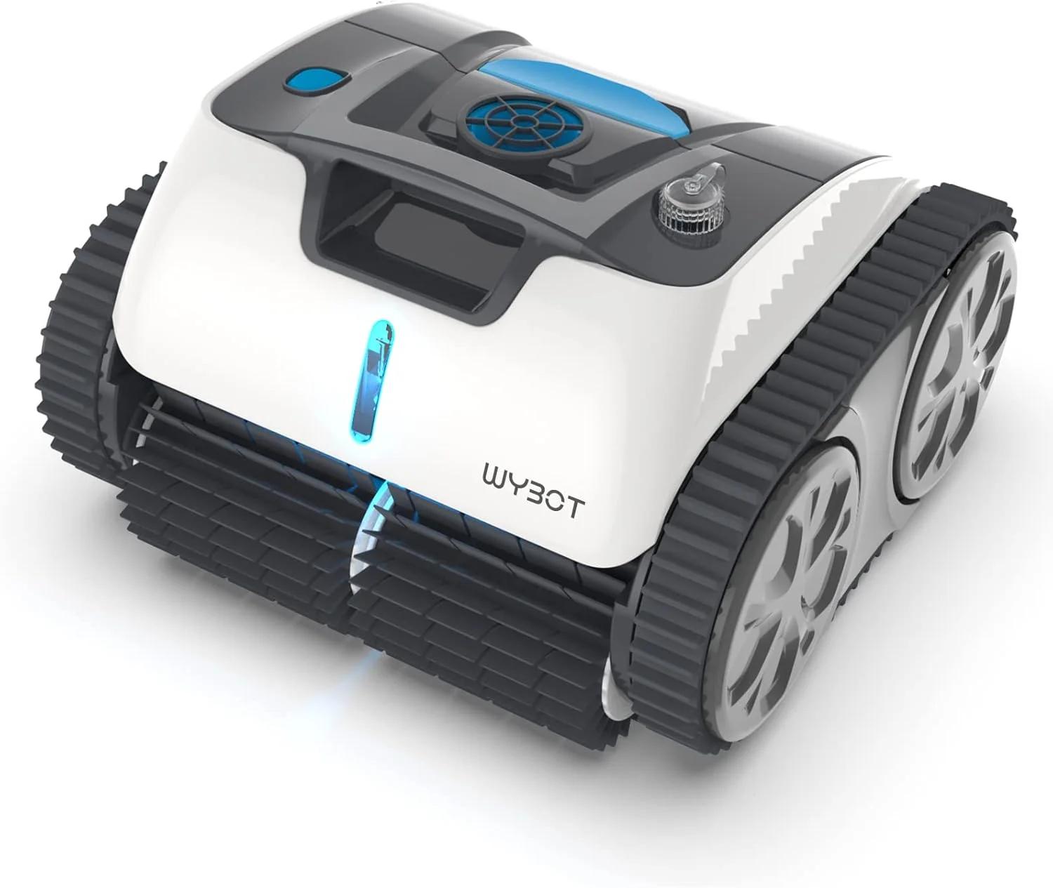 WYBOT Wireless Pool Robot for 110mins, Automatic Floor Cleaning, Water Line and Walls, with Route Planning, Fast Charging, for Above Ground or Buried Pools up to 120㎡