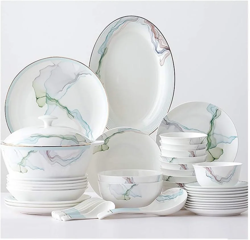 سرویس ظروف غذاخوری چینی - مجموعه 56 تکه بشقاب و کاسه - مناسب برای مایکروویو و ماشین ظرفشویی، ظروف ساده نوردیک خانگی، ترکیب ظروف پنوم پن سرویس ظروف غذاخوری چینی - مجموعه 56 تکه بشقاب و کاسه - مناسب برای مایکروویو و ماشین ظرفشویی، ظروف ساده نوردیک خانگی، ترکیب ظروف پنوم پن