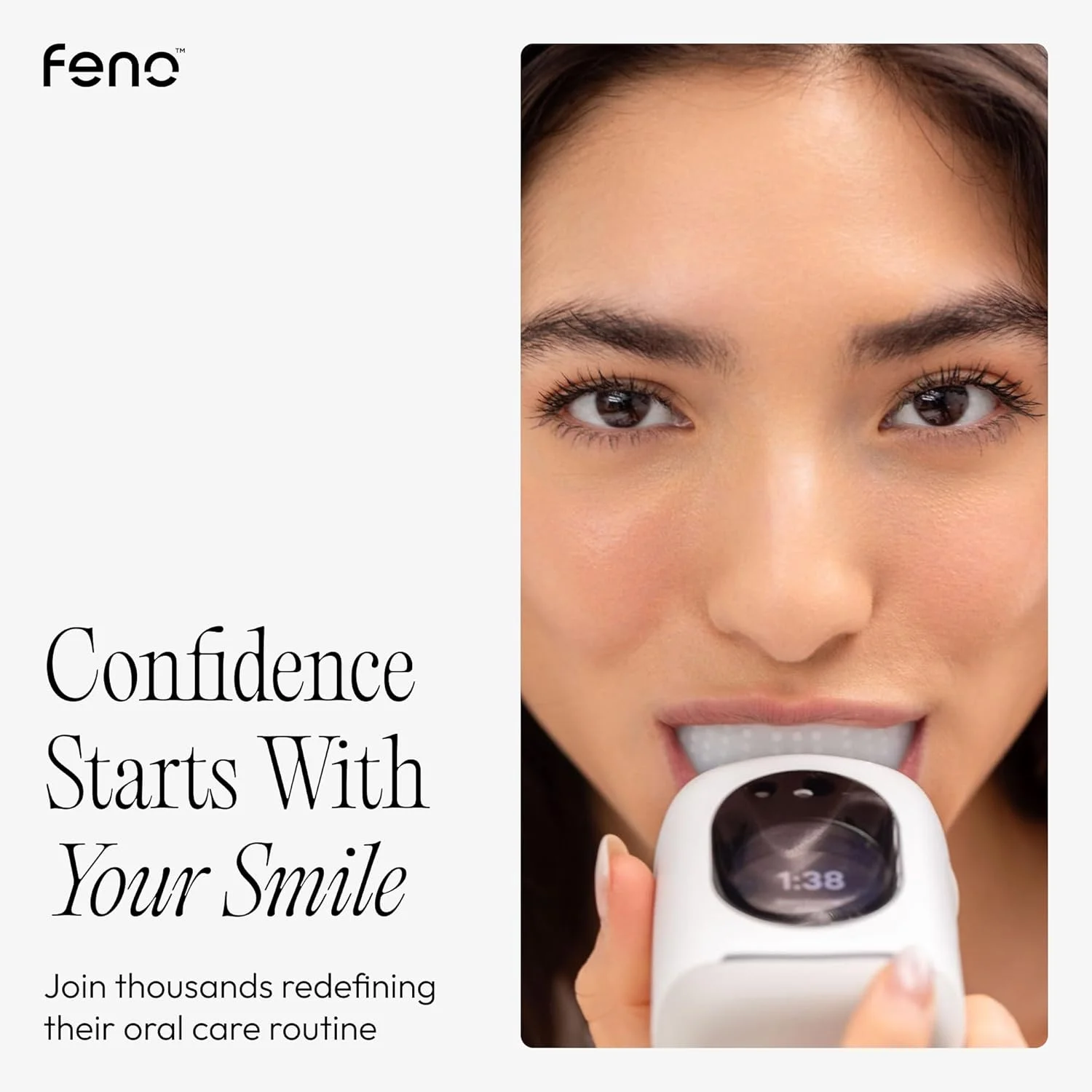 مسواک برقی هوشمند Feno Smartbrush برای بزرگسالان - مسواک نوسانی مجهز به هوش مصنوعی با اپلیکیشن و دهانی شخصی سازی شده، تمیز کردن عمیق 20 ثانیه ای، قابل شارژ، شامل 1 بطری خمیر دندان فوم Feno مسواک برقی هوشمند Feno Smartbrush برای بزرگسالان - مسواک نوسانی مجهز به هوش مصنوعی با اپلیکیشن و دهانی شخصی سازی شده، تمیز کردن عمیق 20 ثانیه ای، قابل شارژ، شامل 1 بطری خمیر دندان فوم Feno
