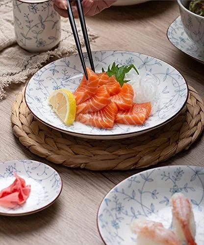 ست ترکیبی ظروف چینی، ست ظروف غذاخوری سرامیکی، ست کاسه و بشقاب چینی، ست ظروف سنگی 48 تکه - مناسب برای 10 نفر، ست ترکیبی ظروف غذاخوری