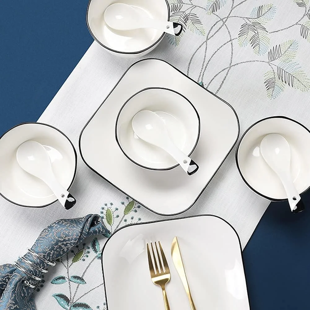 ست ظروف غذاخوری مربع چینی 56 پارچه، ست ظروف سرامیکی، ظروف غذاخوری، بشقاب، ست سرویس ترکیبی سرامیکی ست ظروف غذاخوری مربع چینی 56 پارچه، ست ظروف سرامیکی، ظروف غذاخوری، بشقاب، ست سرویس ترکیبی سرامیکی