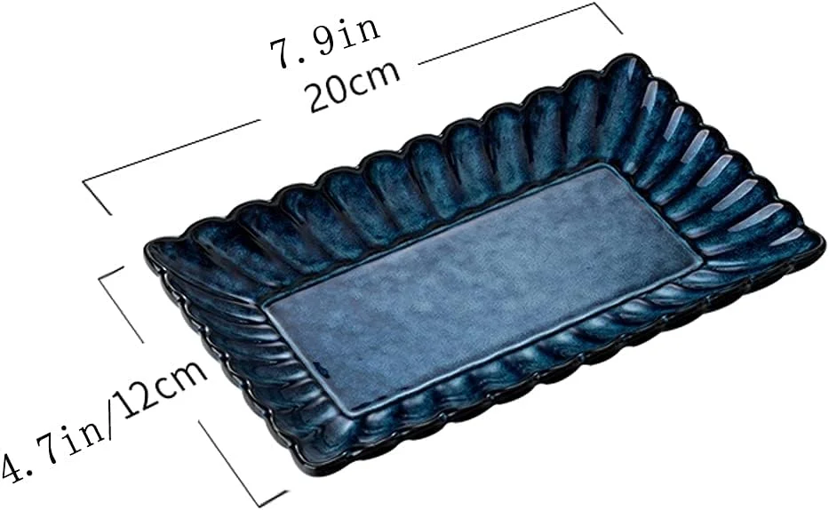 ست بشقاب - بشقاب سالاد، ظروف شام ماهی، بشقاب های مستطیلی خانگی، بشقاب شام، بشقاب به سبک ژاپنی، بشقاب سوشی سرامیکی، 2 عدد