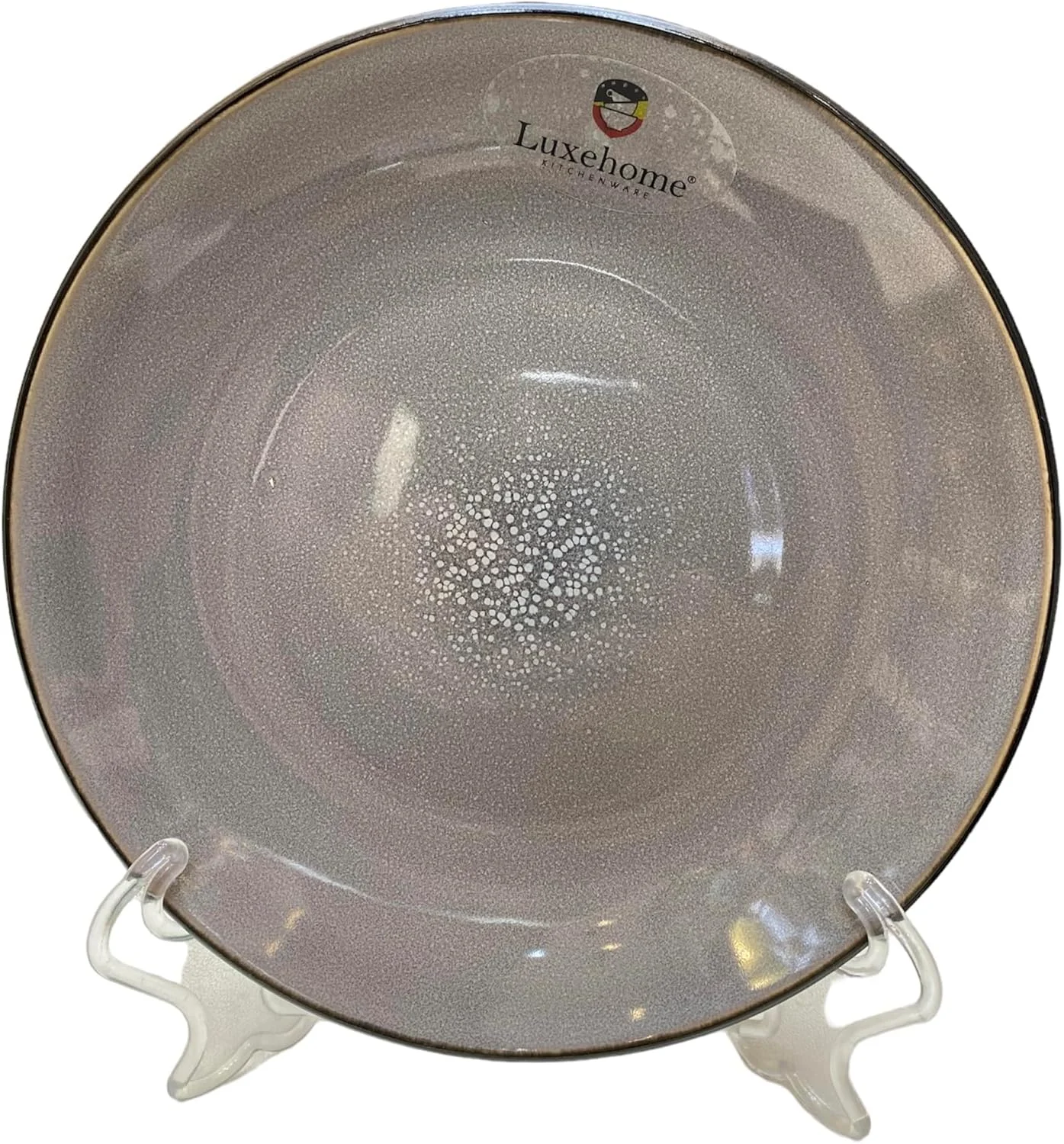 سرویس غذاخوری 18 پارچه گرد سنگی با لعاب راکتیو، شامل بشقاب غذاخوری، بشقاب دسر، کاسه و لیوان برای 6 نفر، آبی فیروزه ای - لوکس هوم