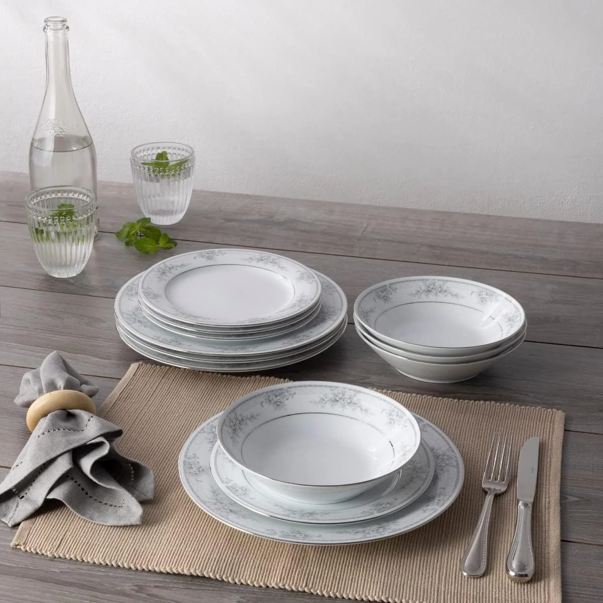 سرویس 12 پارچه نوریتک سوییت لیلانی صورتی/سفید