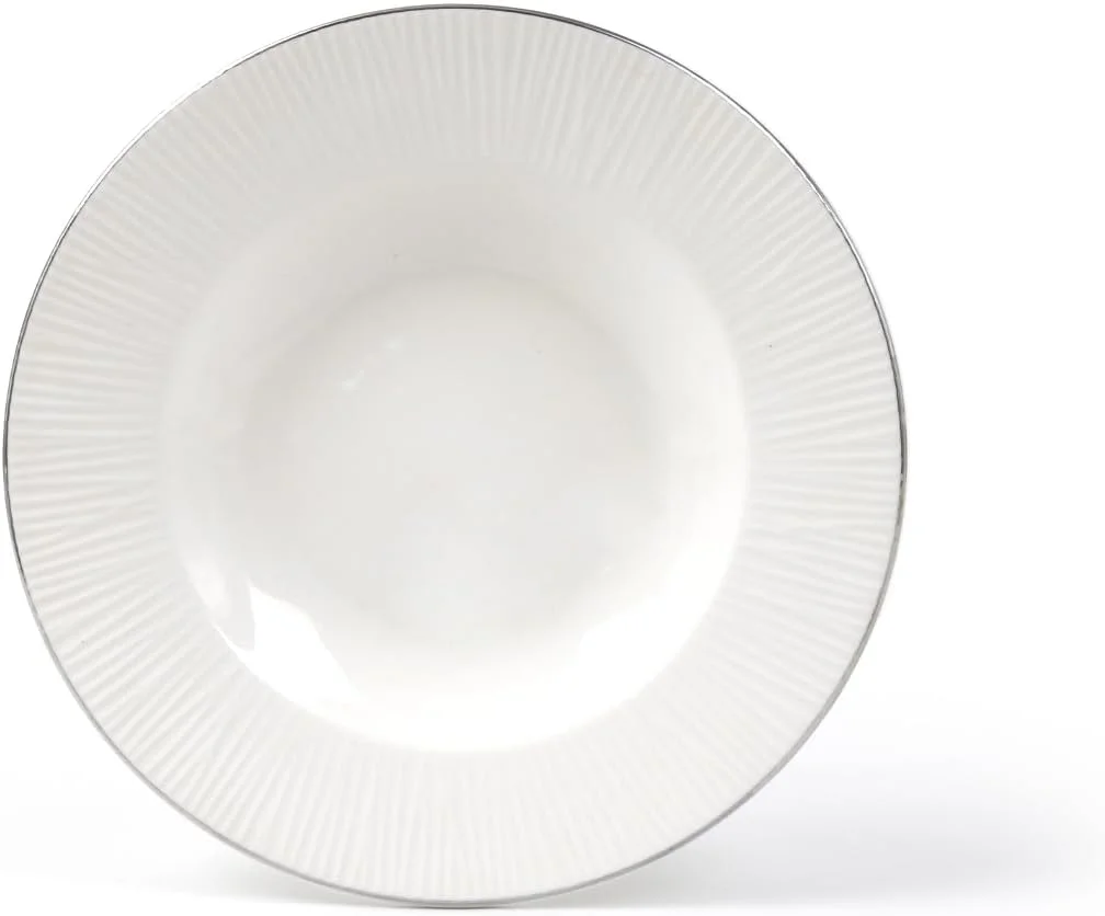 بشقاب سوپ برجسته چینی استخوانی جدید ارکیده رویال، بشقاب های سرامیکی غذاخوری، کاسه گرد پاستا، بشقاب مهمانی شام، بشقاب های سرو، ست کاسه های سالاد، بشقاب جانبی، ست بشقاب های غذاخوری (بشقاب 8.75 اینچی)