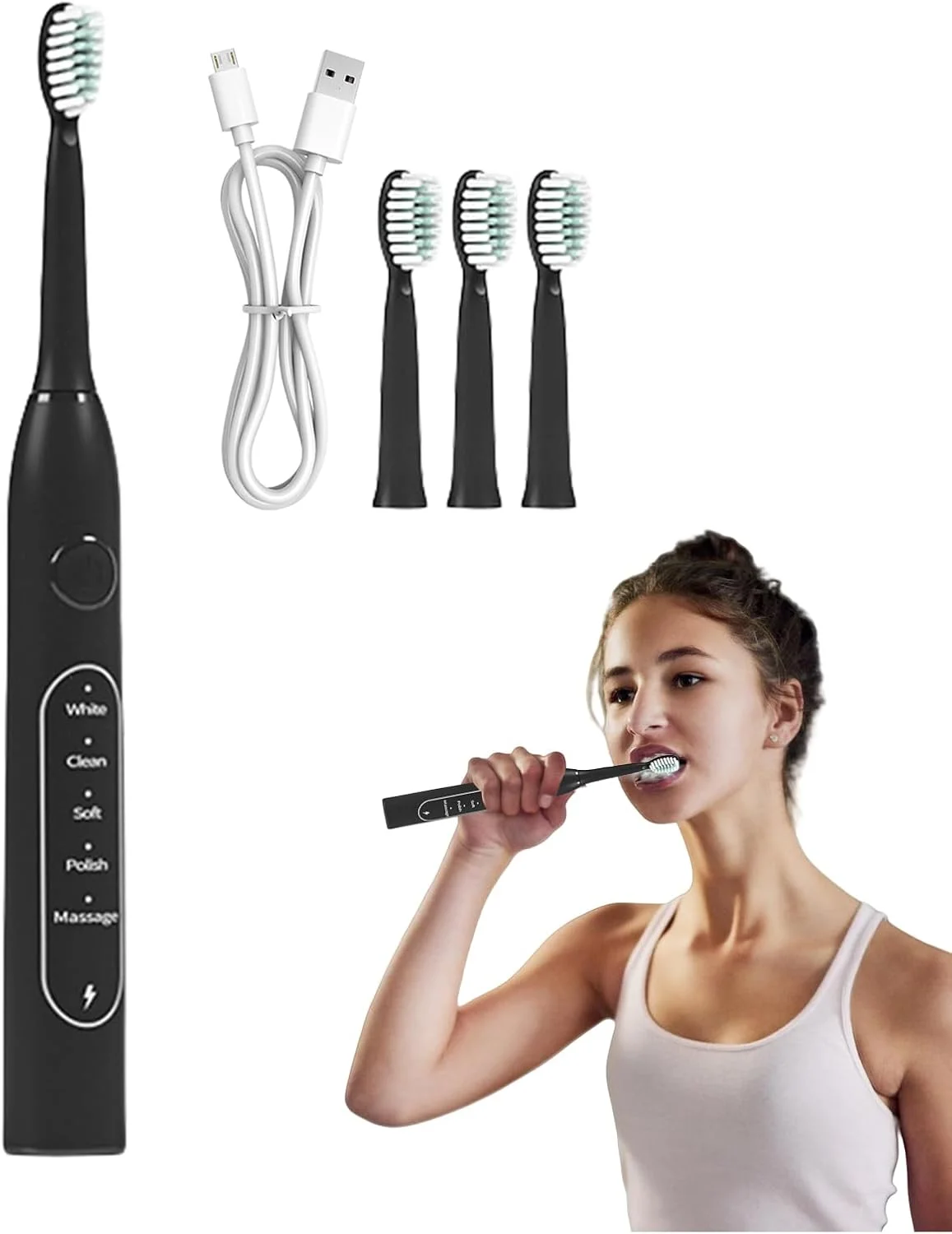 مسواک برقی، مسواک برقی ضد آب - ابزار تمیز کننده دهان قابل حمل با ارتعاشات فرکانس بالا برای شب و روز، خانه، مسافرت و کمپینگ مسواک برقی، مسواک برقی ضد آب - ابزار تمیز کننده دهان قابل حمل با ارتعاشات فرکانس بالا برای شب و روز، خانه، مسافرت و کمپینگ