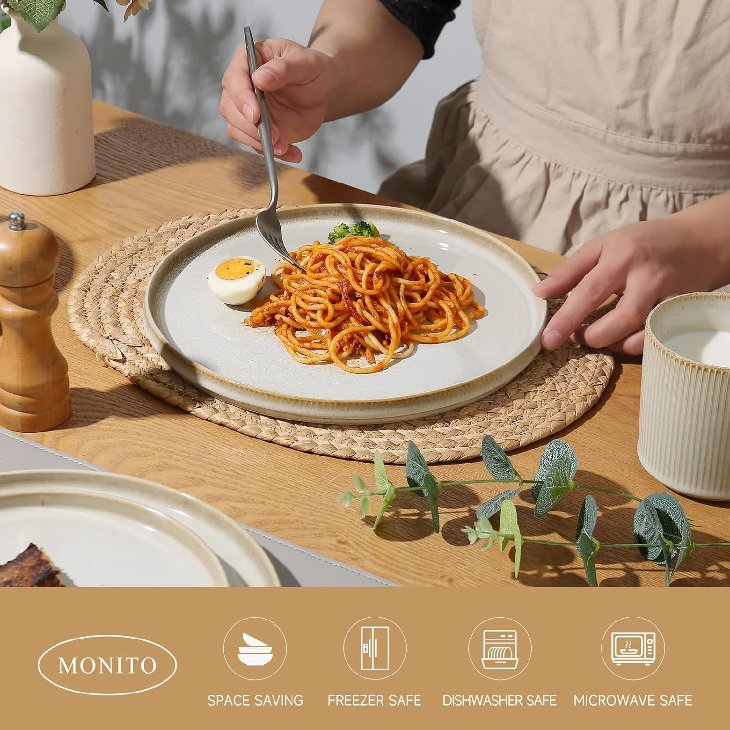 سرویس غذاخوری سرامیکی ۱۶ پارچه بونبون بژ، شامل بشقاب، کاسه پاستا، کاسه سوپ، ظروف با لعاب واکنشگرا، ظروف سنگی مدرن، هدیه. سرویس غذاخوری سرامیکی ۱۶ پارچه بونبون بژ، شامل بشقاب، کاسه پاستا، کاسه سوپ، ظروف با لعاب واکنشگرا، ظروف سنگی مدرن، هدیه.