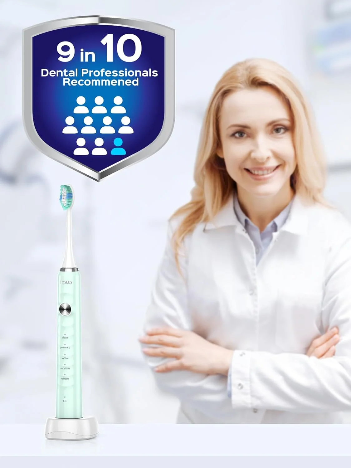 مسواک برقی COSLUS با 5 حالت و قدرت 47000 دور در دقیقه به همراه 6 سری مسواک مسواک برقی COSLUS با 5 حالت و قدرت 47000 دور در دقیقه به همراه 6 سری مسواک