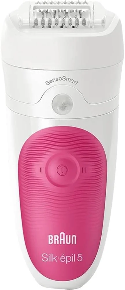 براون Silk-épil 5 5/500 SensoSmart 1، پلاستیکی، 2 سرعته، صورتی، سفید