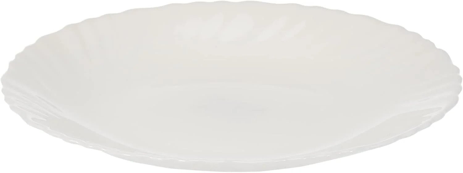 بشقاب دسر اوپال رویال فورد مدل Spin، سایز 7.5 اینچ - مناسب پاستا | بشقاب با طرح کلاسیک و جذاب، قابل شستشو در ماشین ظرفشویی | مناسب برای سوپ، دسر، بستنی و غیره (سفید Spin)