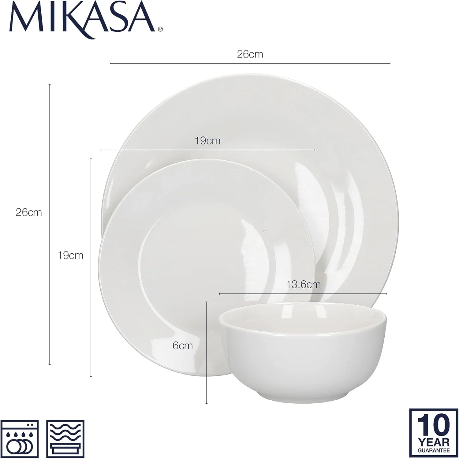 سرویس غذاخوری دوازده پارچه چینی میکاسا مدل الکسیس، جعبه کادویی، سفید سرویس غذاخوری دوازده پارچه چینی میکاسا مدل الکسیس، جعبه کادویی، سفید